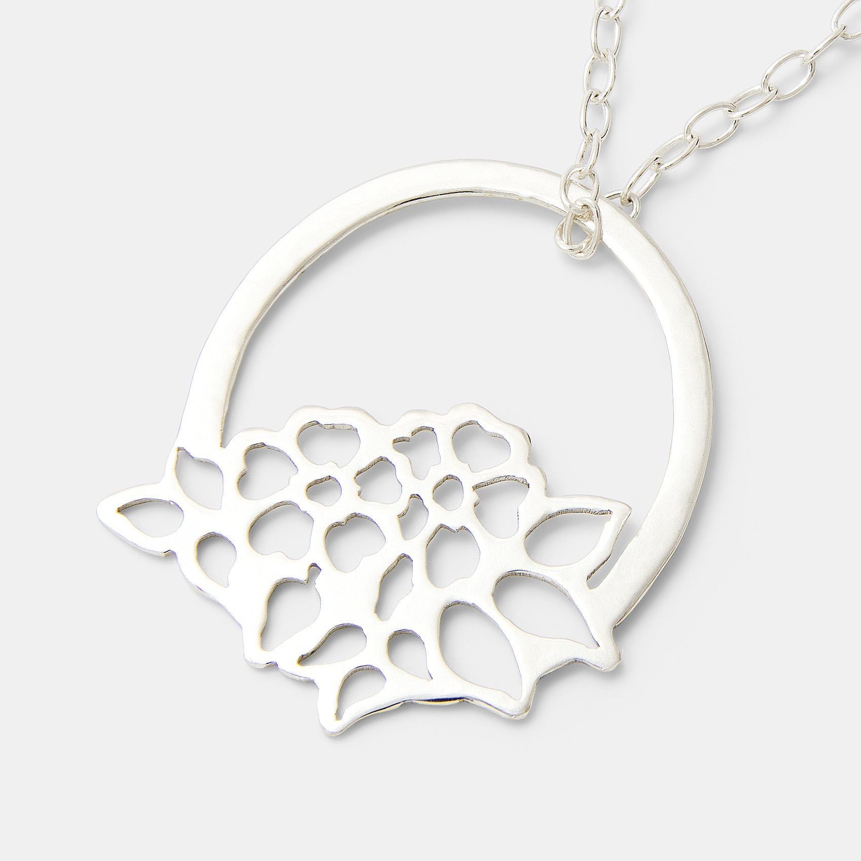 Basket of Flowers Sterling Silver Pendant Necklace - Simone Walsh Jewellery Australia