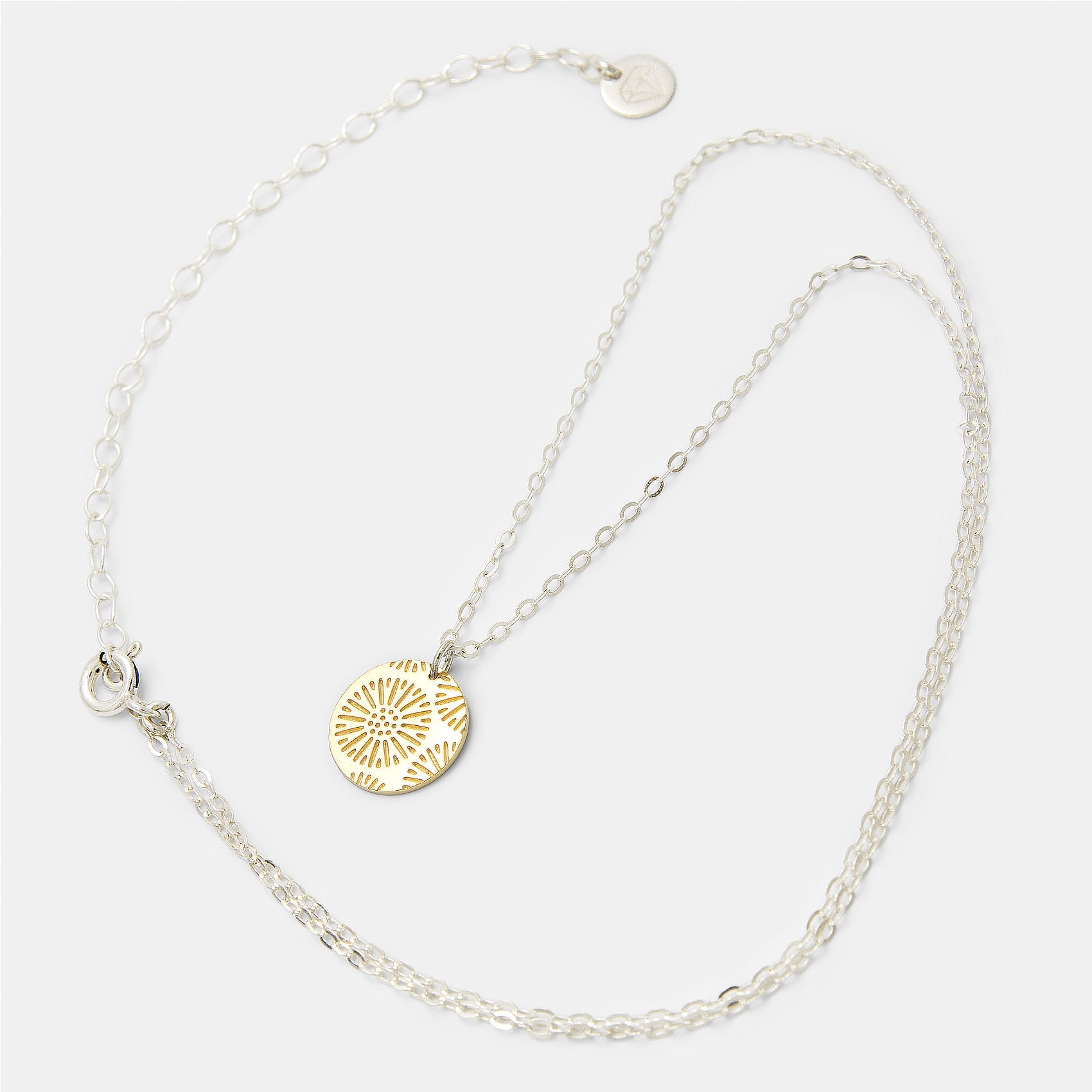 Coral Texture Gold Pendant on Silver Chain Necklace - Simone Walsh Jewellery Australia