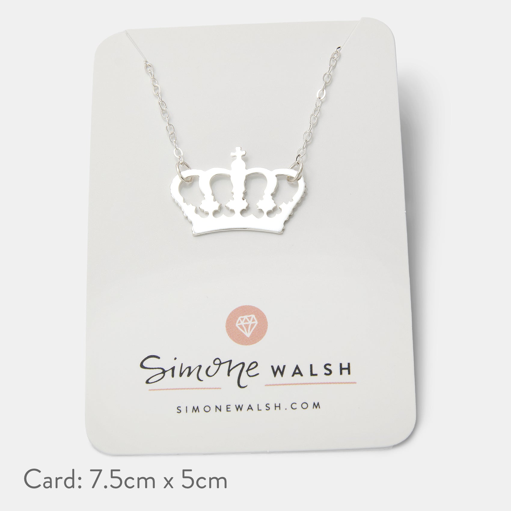 Crown Sterling Silver Pendant Necklace