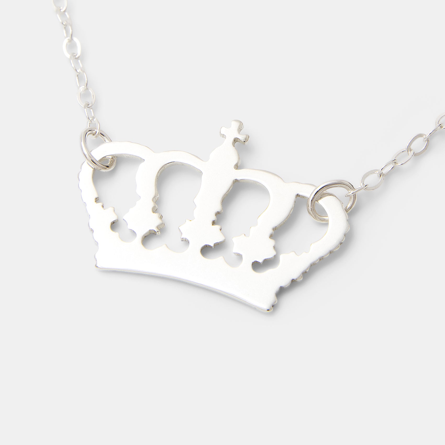 Crown Sterling Silver Pendant Necklace
