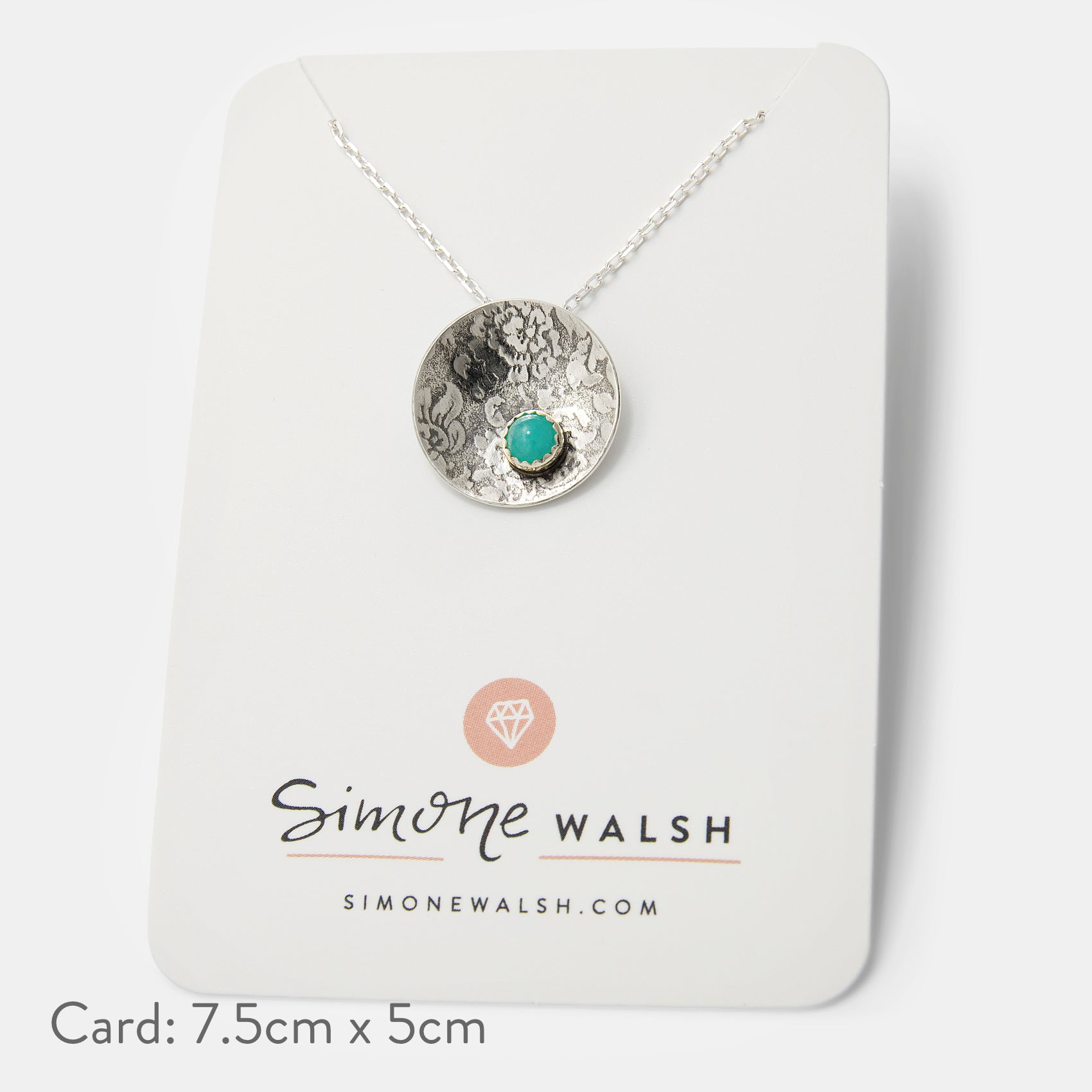 Damask Silver & Gold Amazonite Pendant Necklace