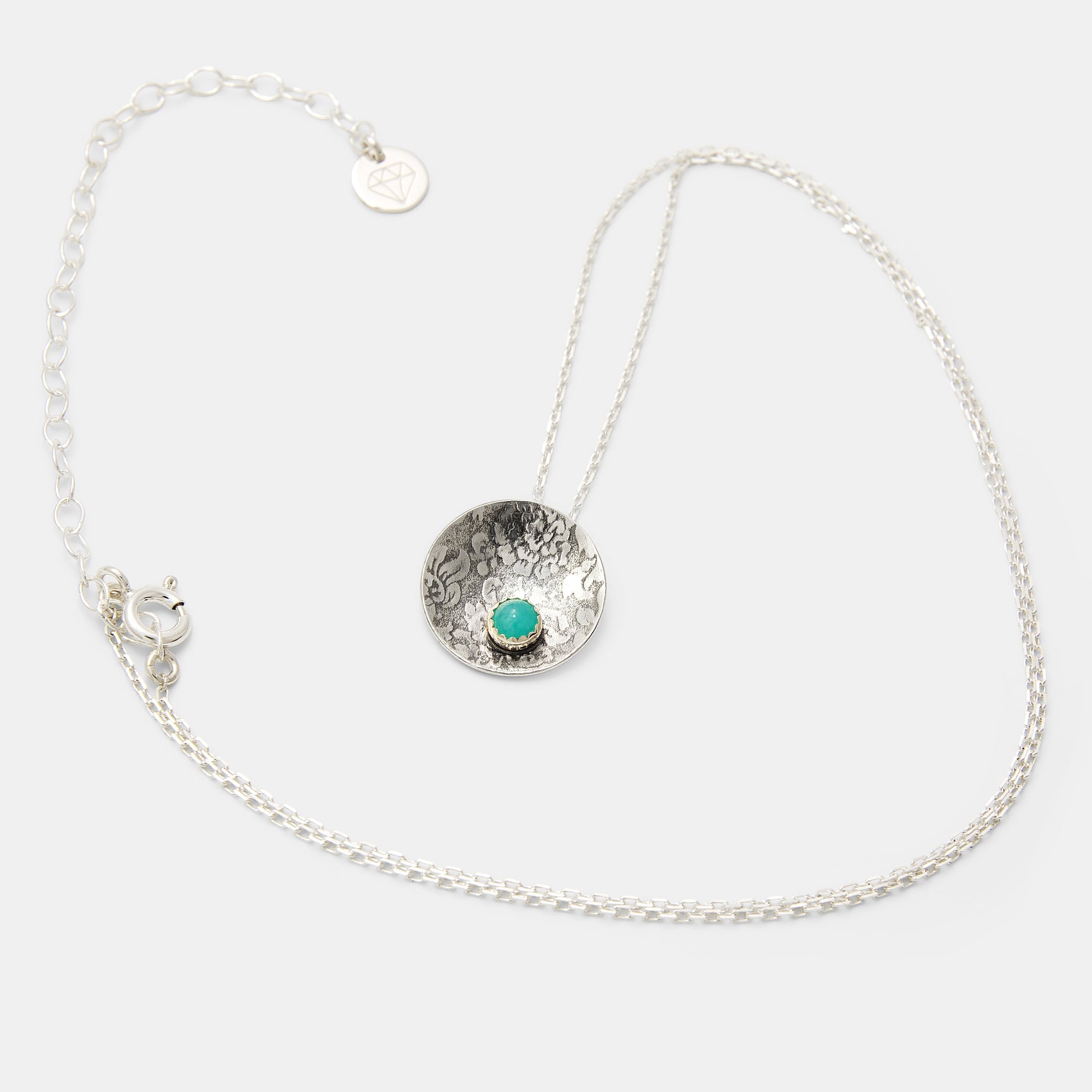 Damask Silver & Gold Amazonite Pendant Necklace - Simone Walsh Jewellery Australia