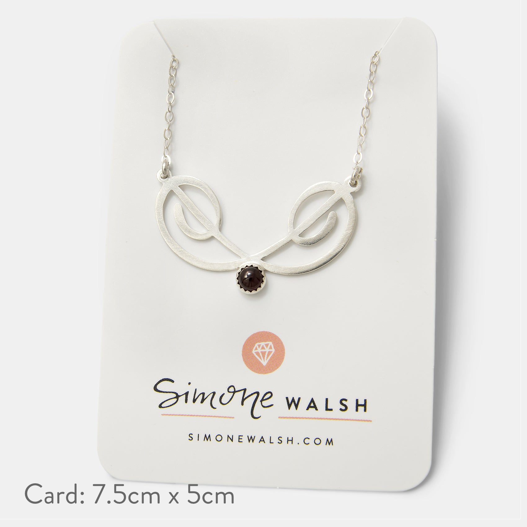 Flourish Sterling Silver Pendant Necklace with Garnet