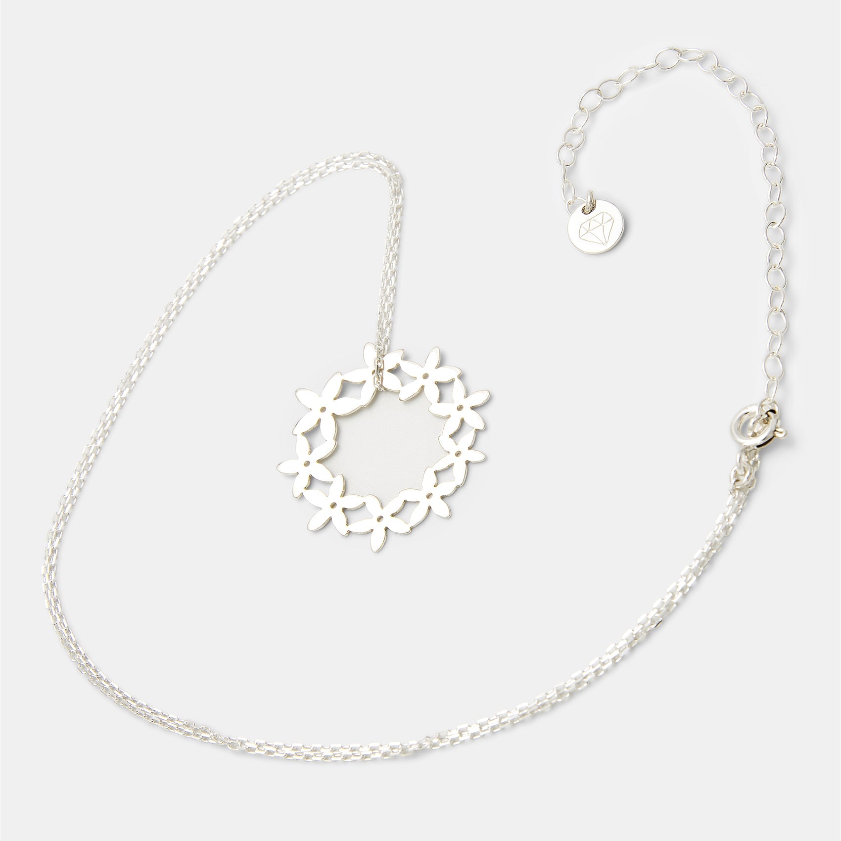 Flower Wreath Sterling Silver Pendant Necklace - Simone Walsh Jewellery Australia