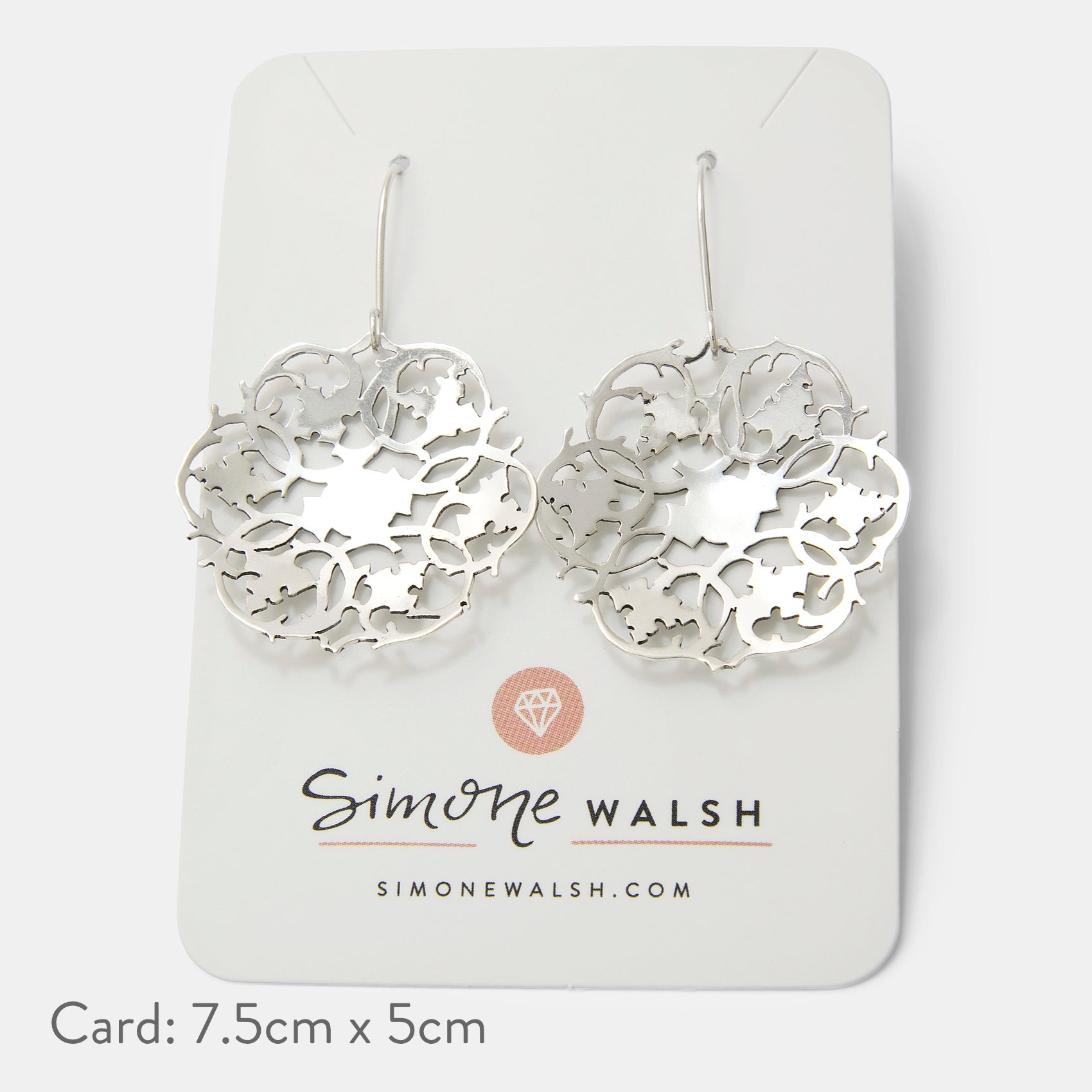 Fretwork Circles Sterling Silver Dangle Earrings - Simone Walsh Jewellery Australia