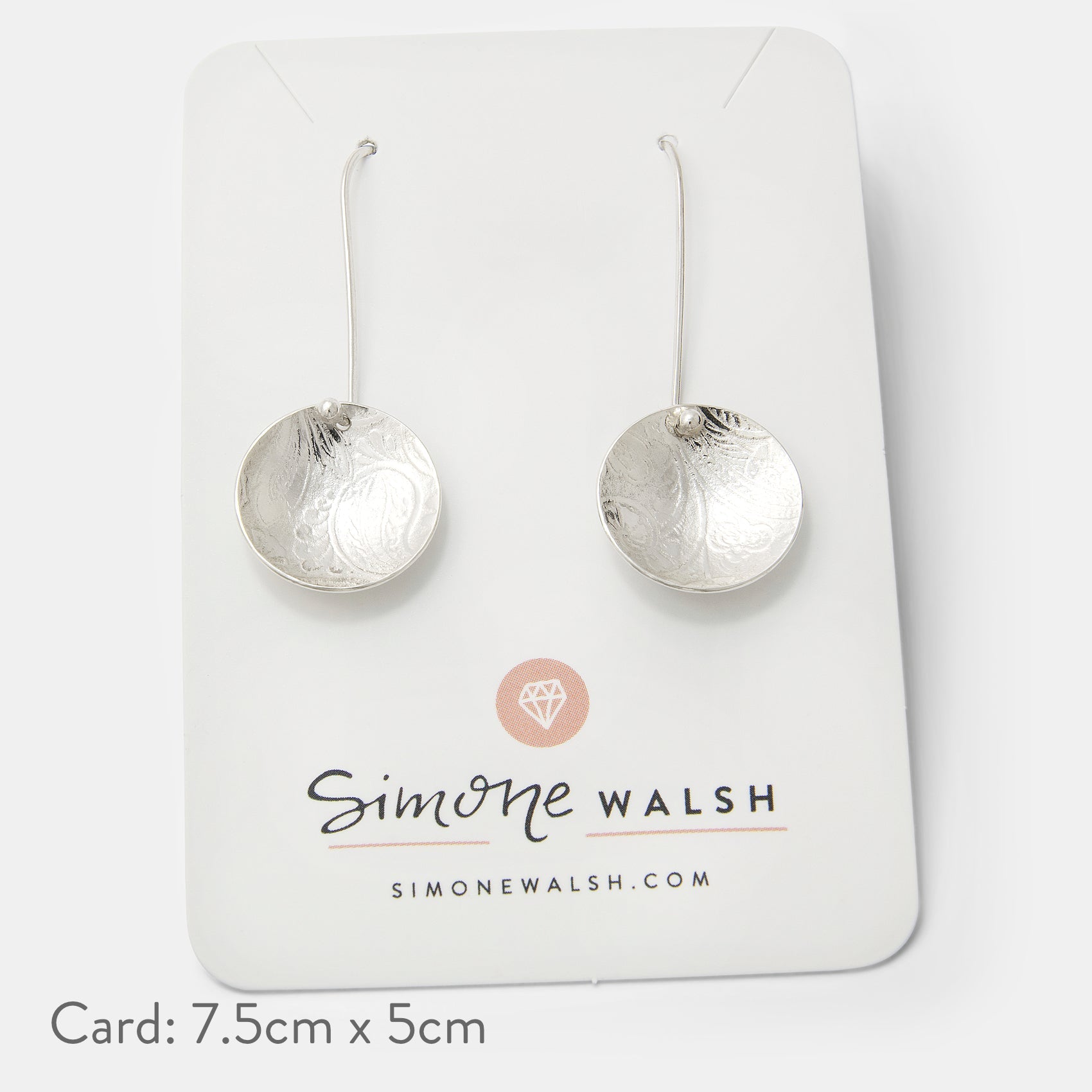 Paisley Dish Sterling Silver Drop Earrings - Simone Walsh Jewellery Australia
