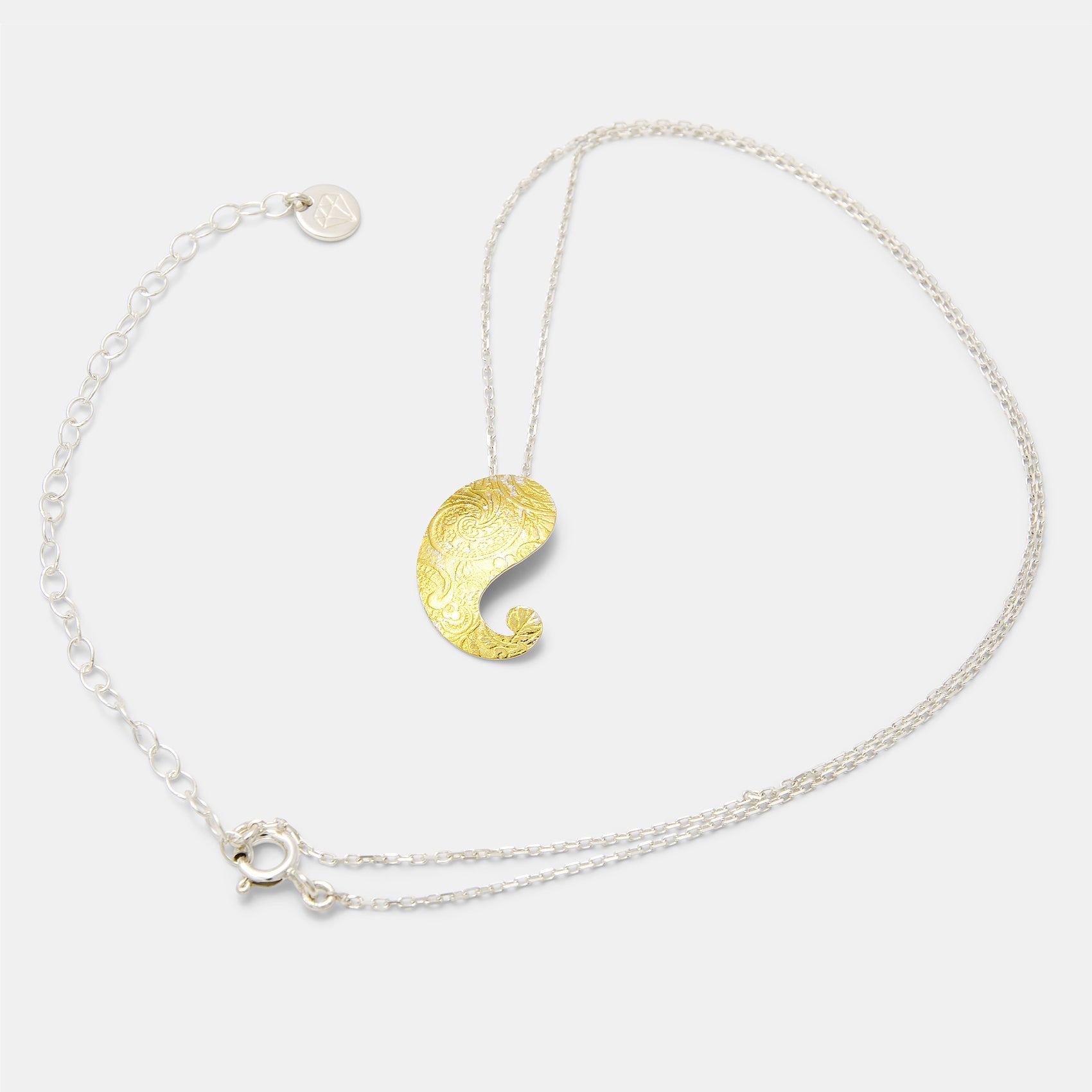 Paisley Gold & Silver Pendant Necklace - Simone Walsh Jewellery Australia