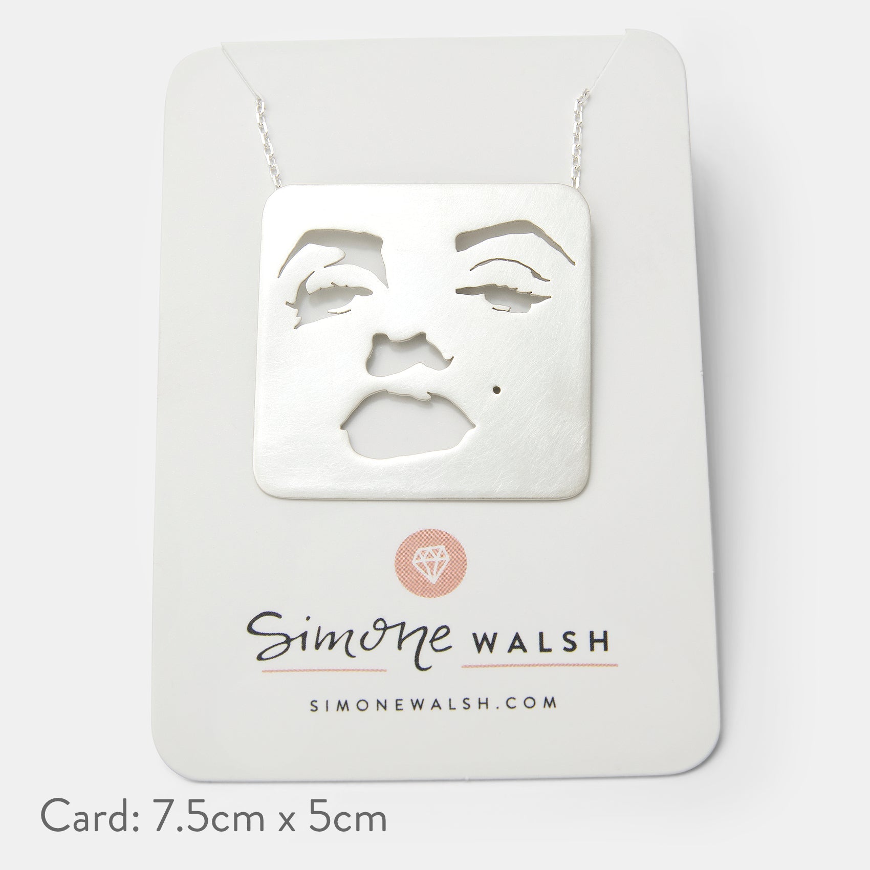 Pop Art Silver Statement Pendant Necklace - Simone Walsh Jewellery Australia
