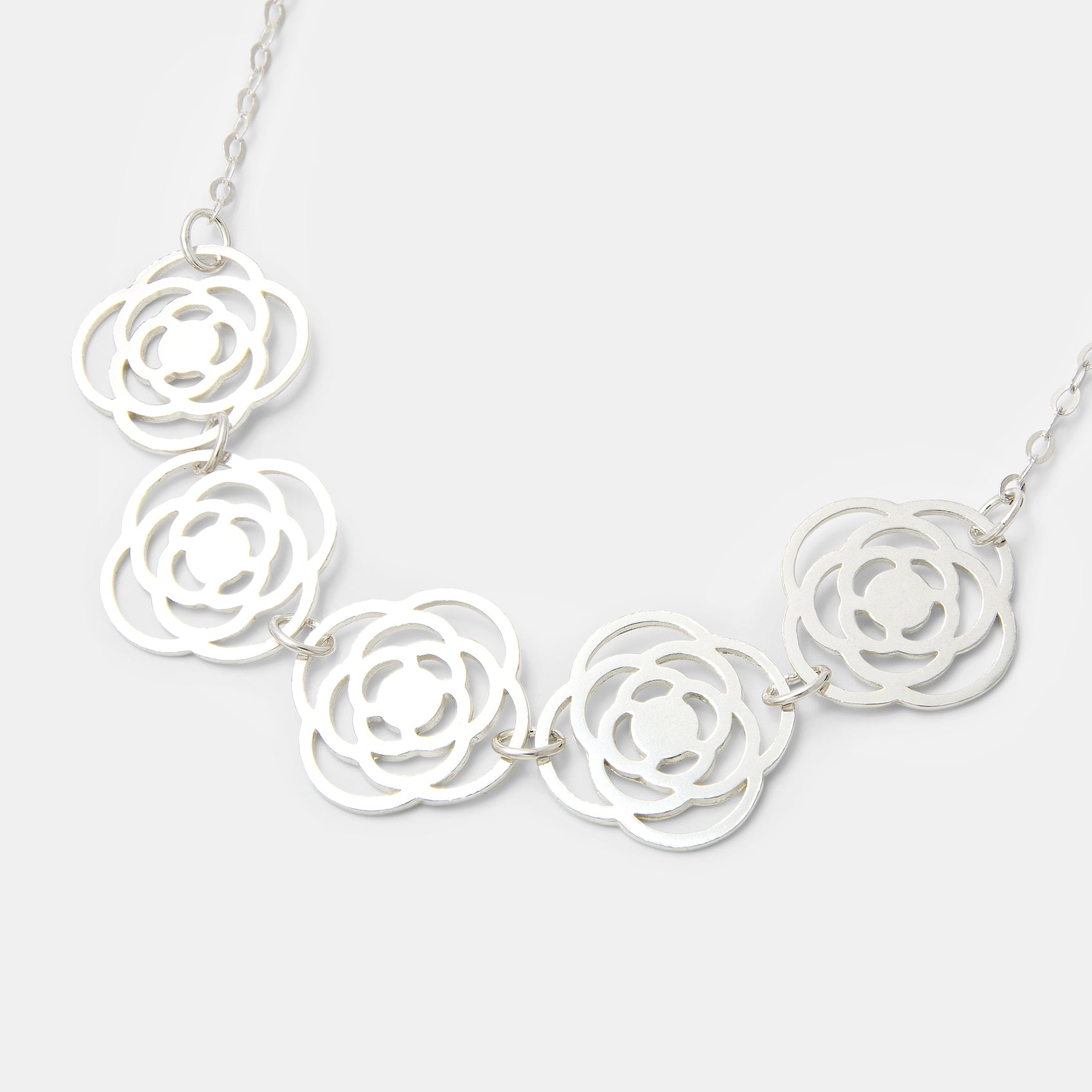 Poppies Sterling Silver Chain Necklace