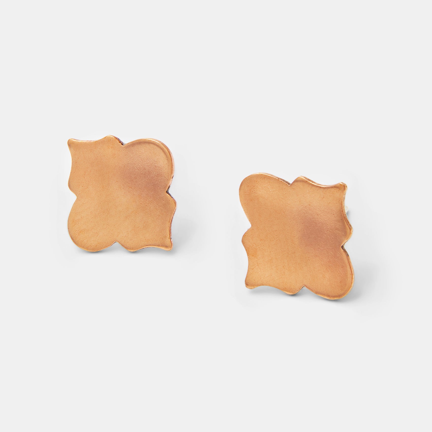 Quatrefoil Copper & Sterling Silver Stud Earrings