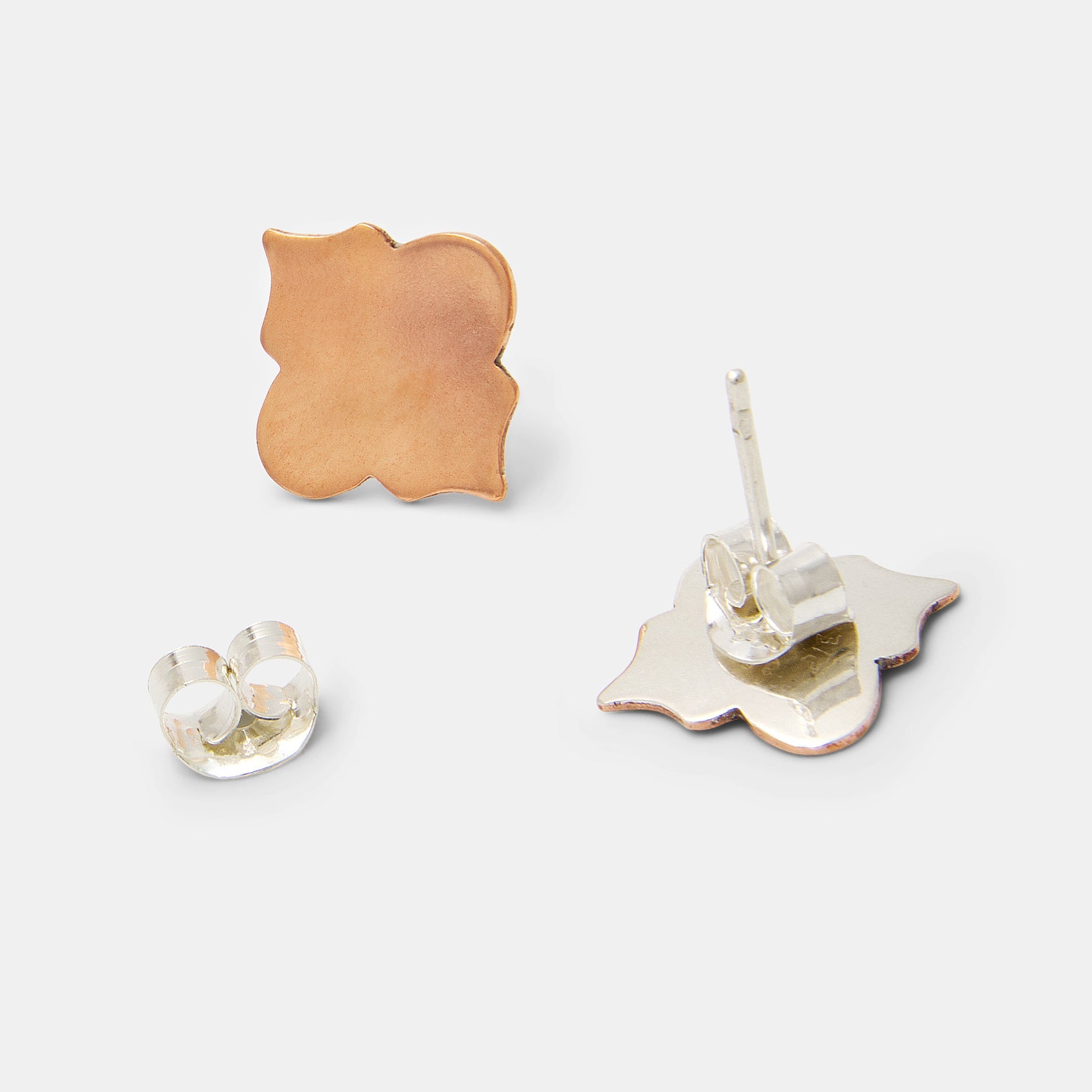 Quatrefoil Copper & Sterling Silver Stud Earrings - Simone Walsh Jewellery Australia