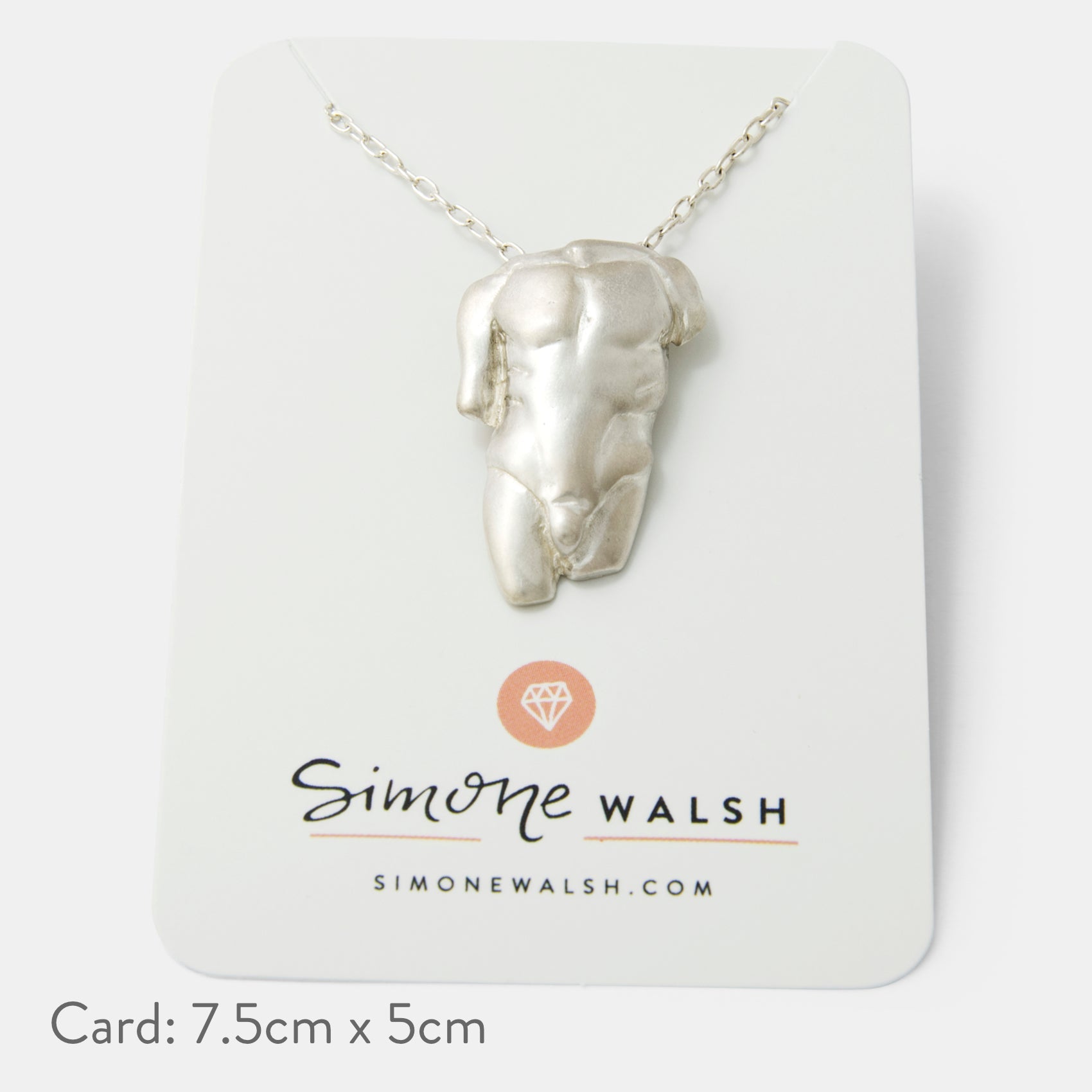 Roman Statue Sterling Silver Pendant Necklace - Simone Walsh Jewellery Australia