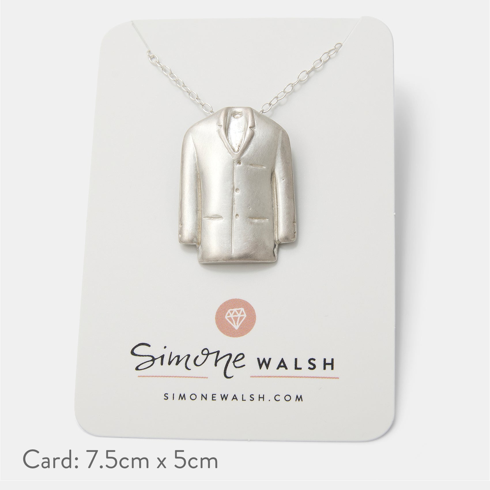 Three Button Jacket Sterling Silver Pendant Necklace - Simone Walsh Jewellery Australia