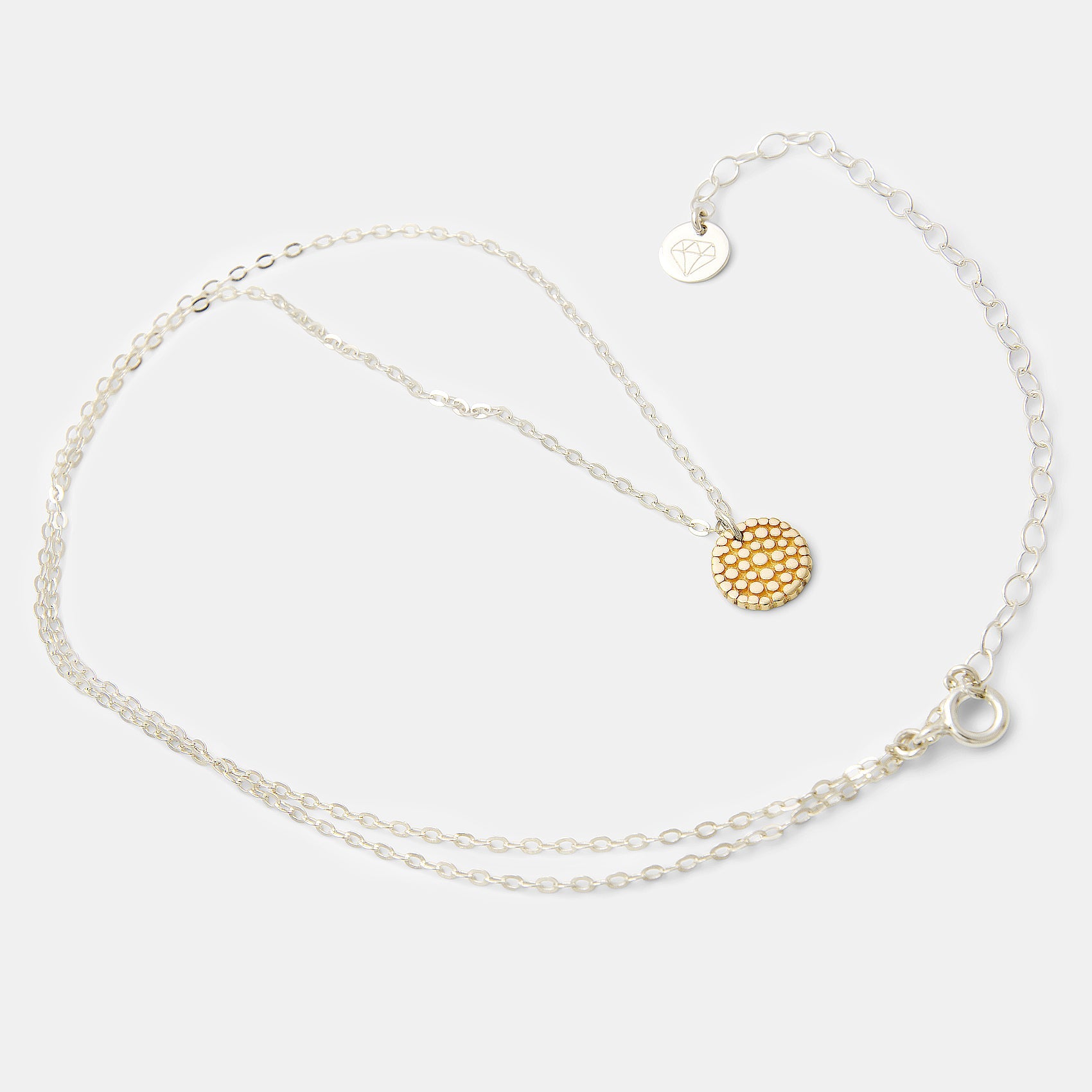 Wattle Blossom Gold Pendant on Silver Chain Necklace - Simone Walsh Jewellery Australia