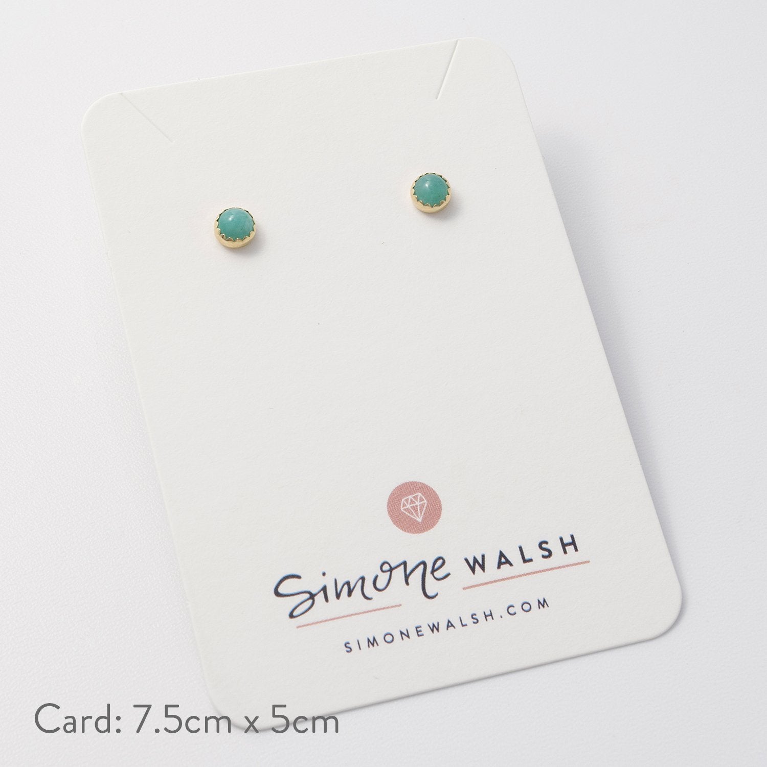 Amazonite & solid gold stud earrings - Simone Walsh Jewellery Australia