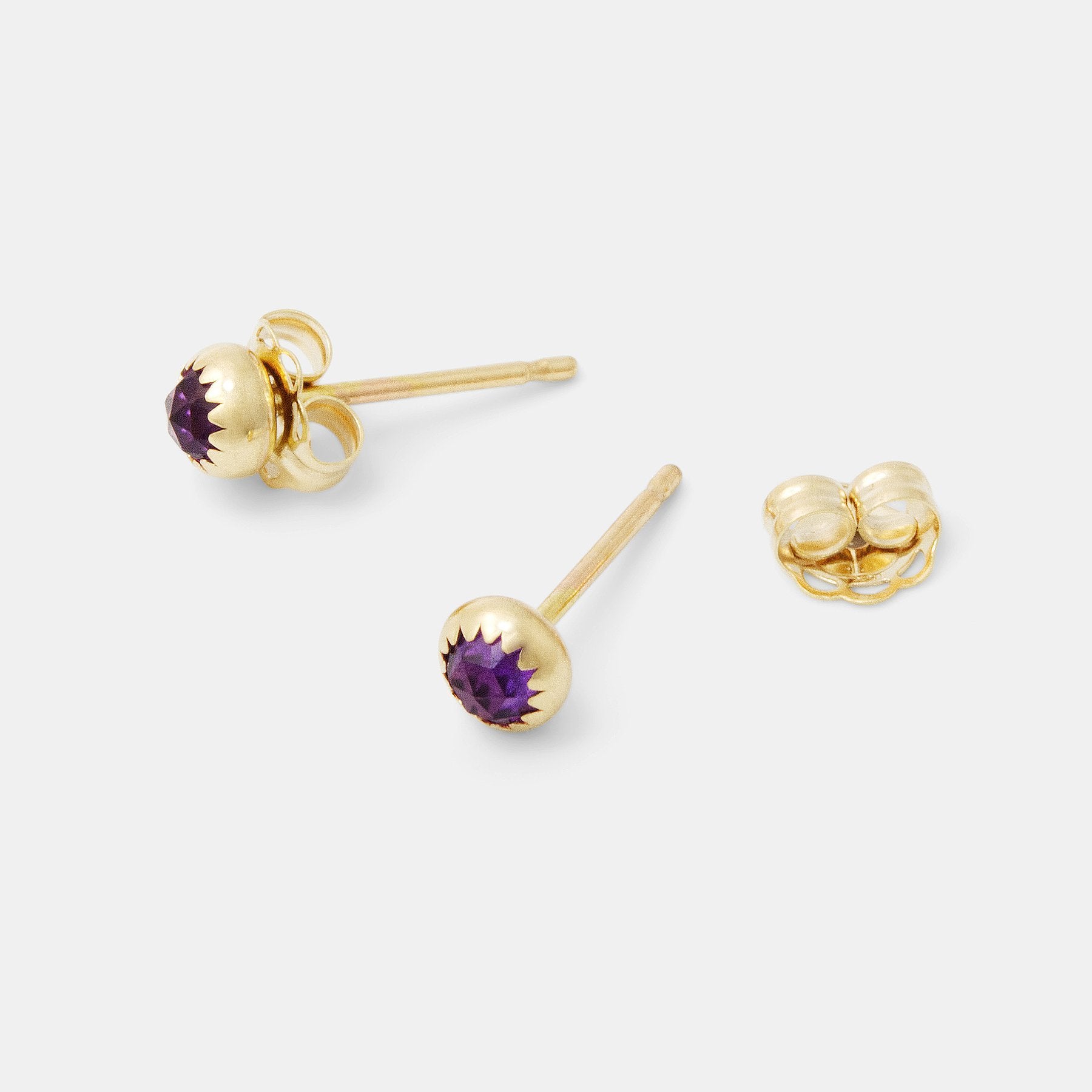 Amethyst & gold stud earrings - Simone Walsh Jewellery Australia