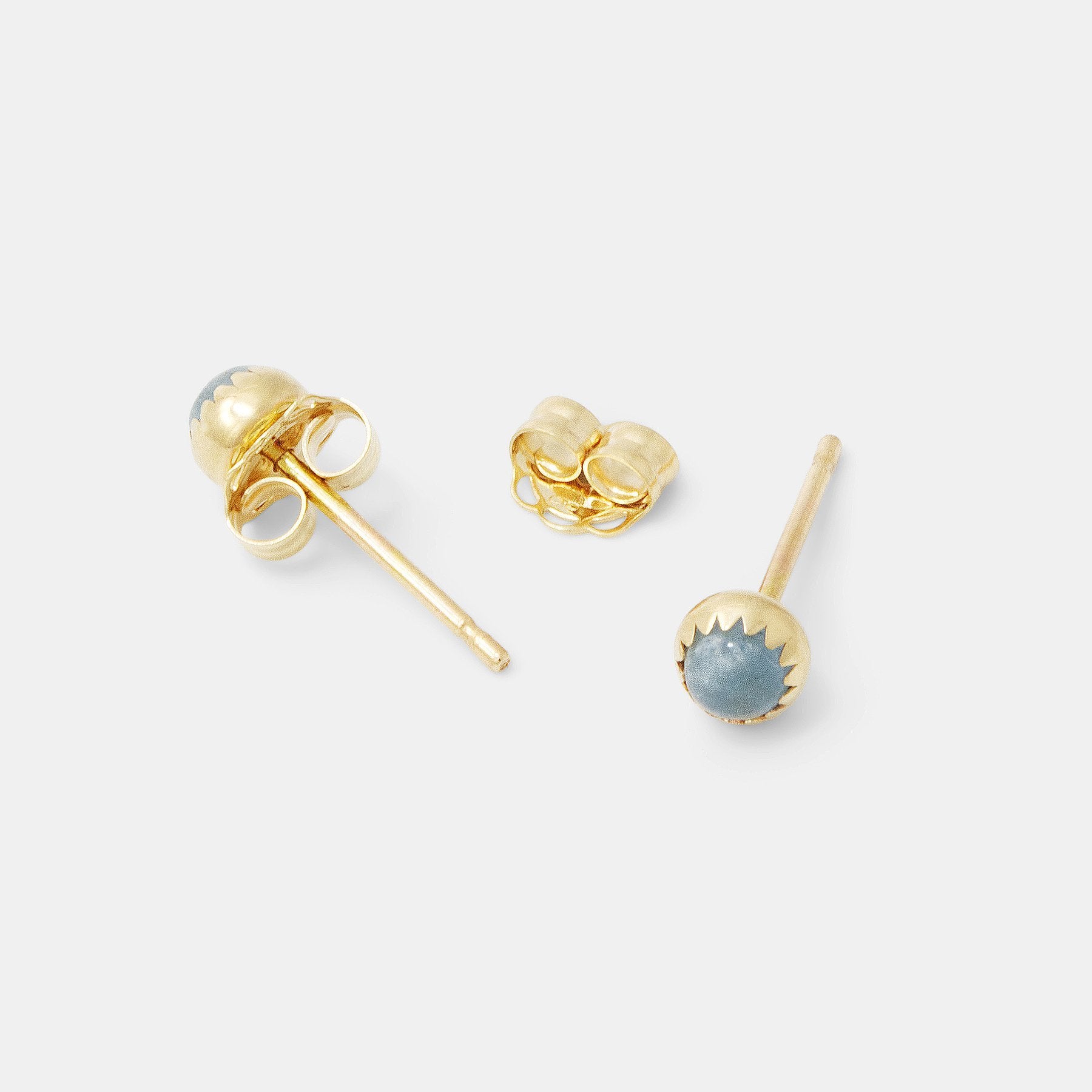 Aquamarine & gold stud earrings - Simone Walsh Jewellery Australia