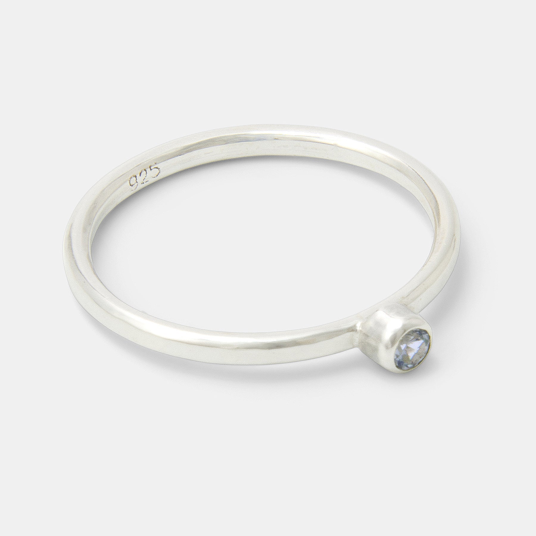 Aquamarine Silver Stacking Ring - Simone Walsh Jewellery Australia