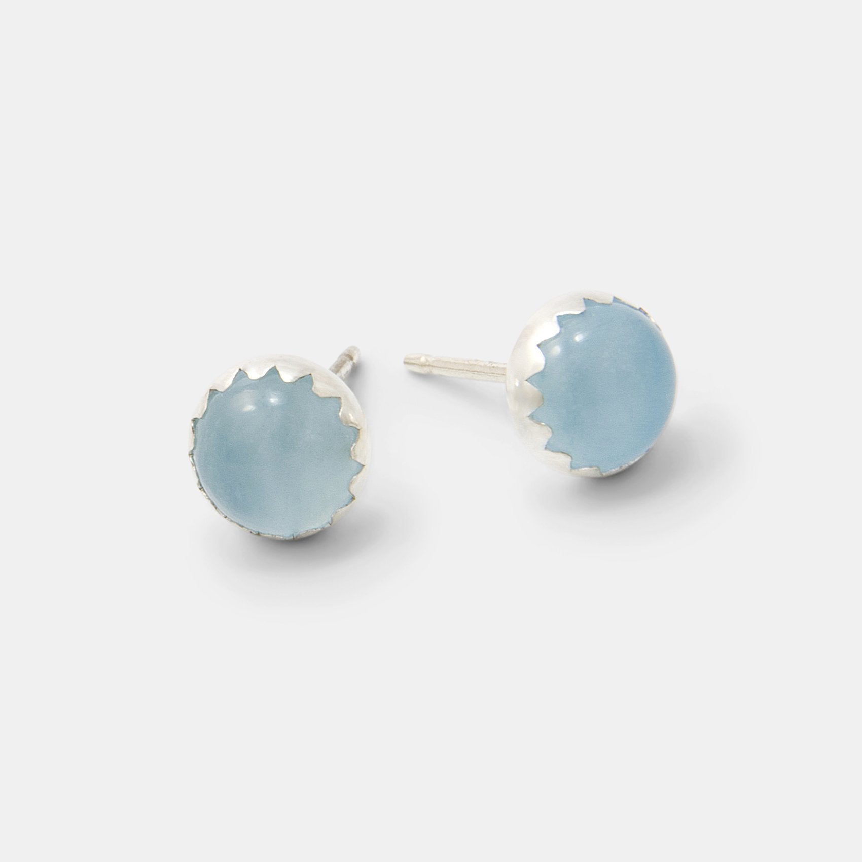Aquamarine Silver Earrings Handmade Stud Earrings Australia