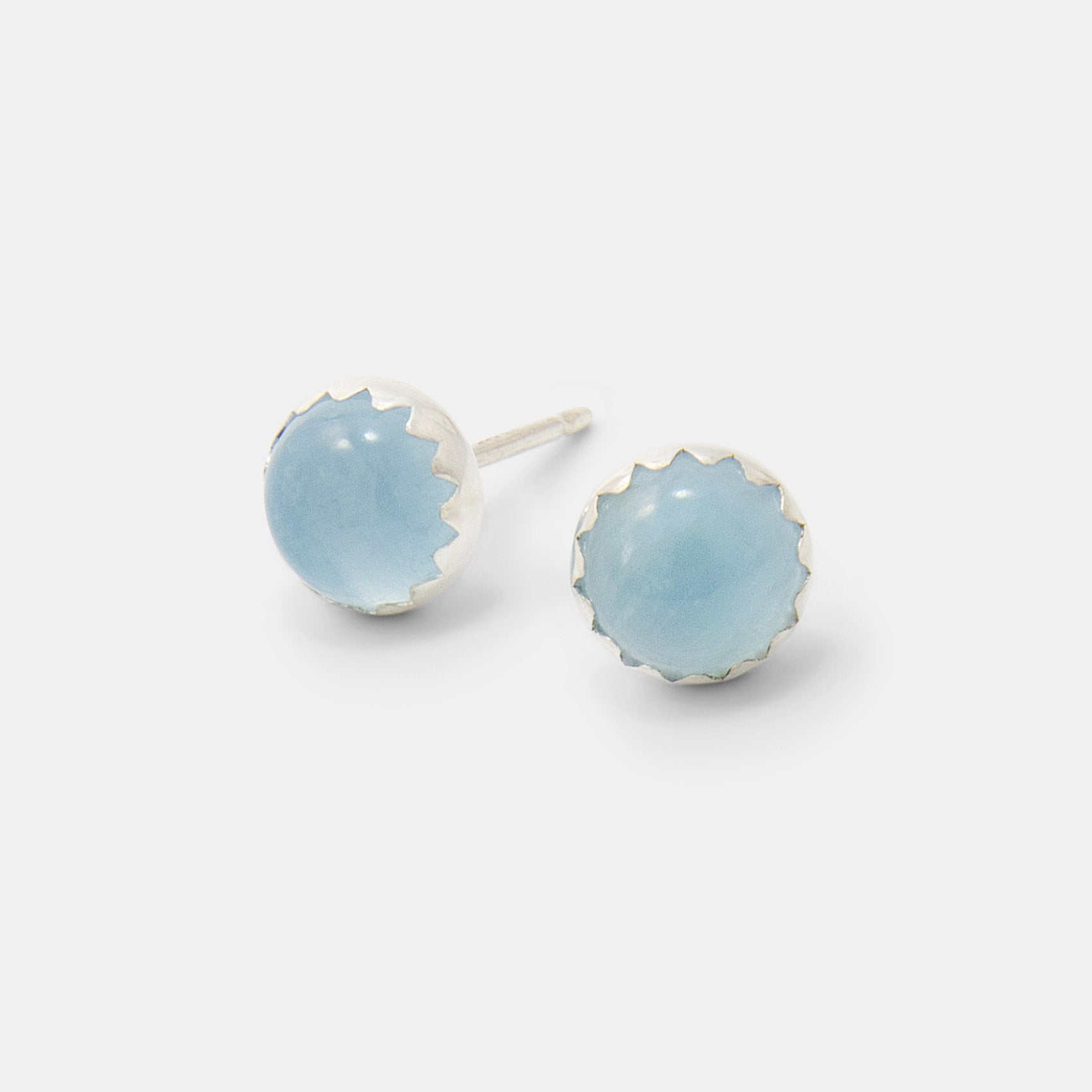 Aquamarine silver stud earrings - Simone Walsh Jewellery Australia