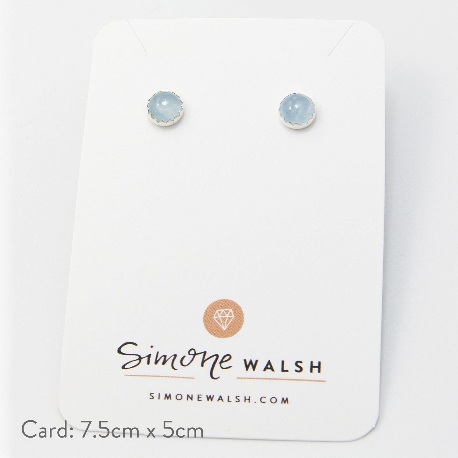 Aquamarine silver stud earrings - Simone Walsh Jewellery Australia