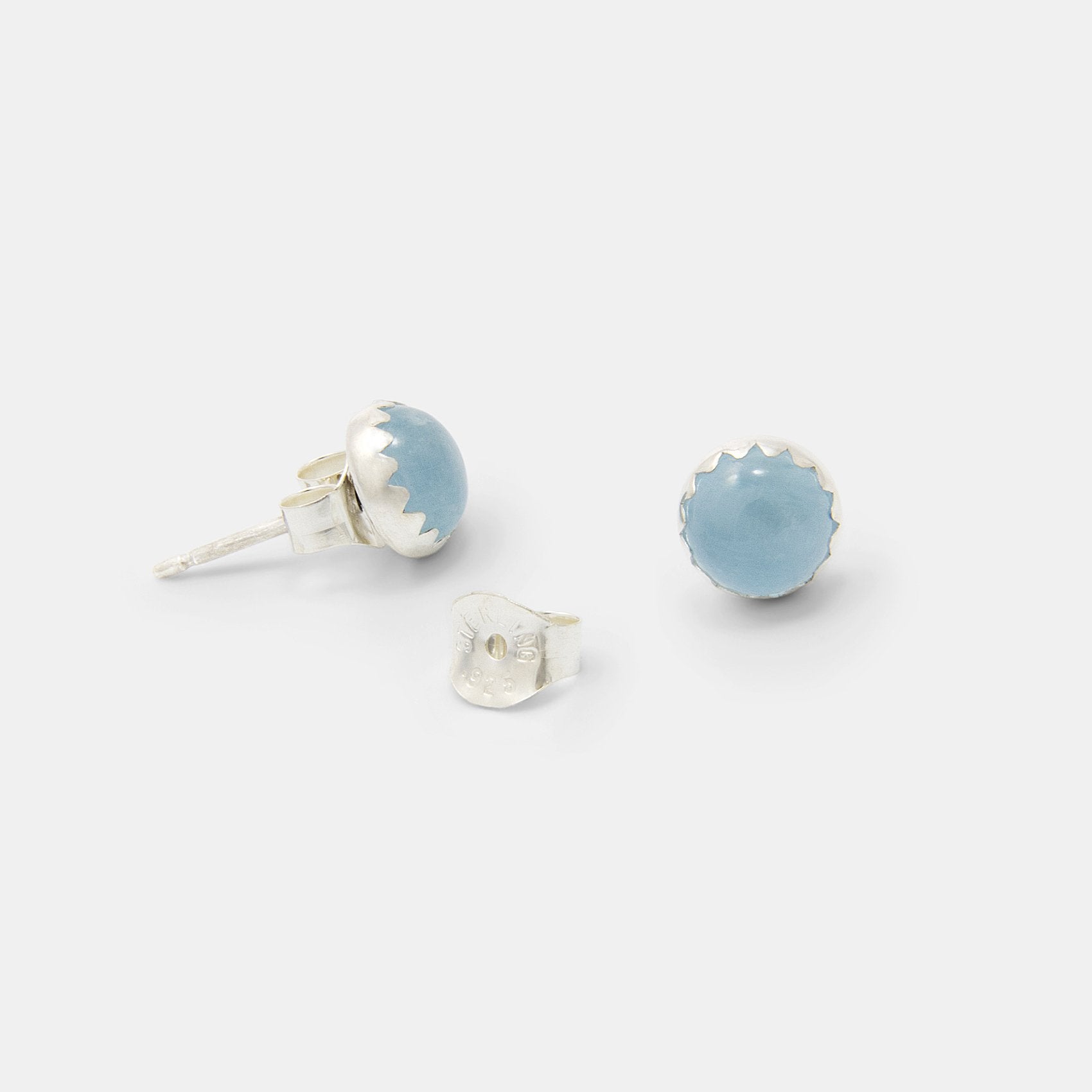 Aquamarine silver stud earrings - Simone Walsh Jewellery Australia