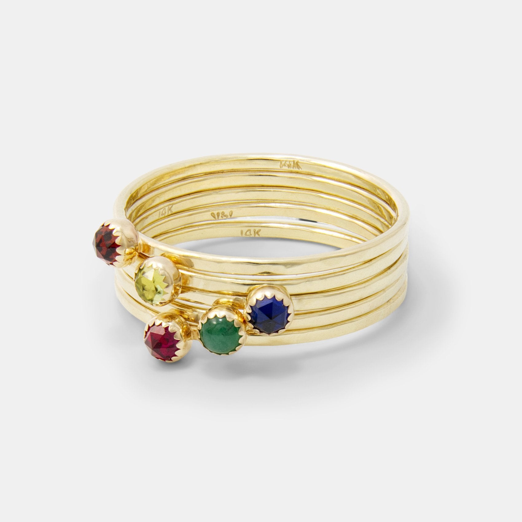 Solid Gold Birthstone Ring – Handmade Stacking Jewellery