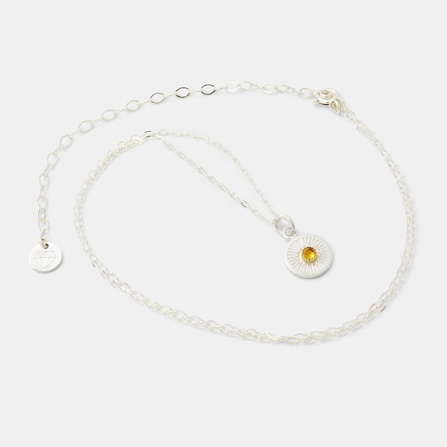 Birthstone silver pendant: citrine - Simone Walsh Jewellery Australia