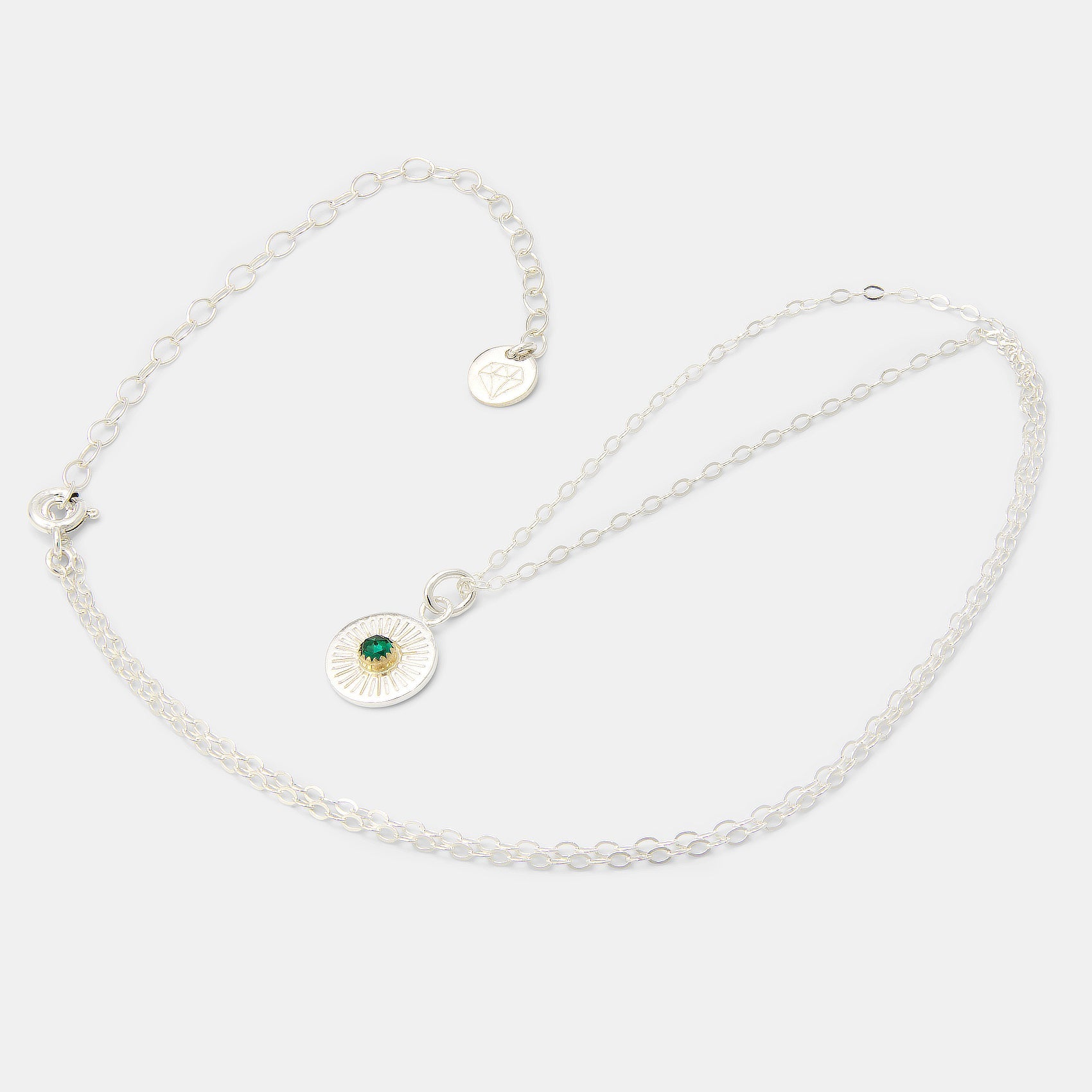 Birthstone silver pendant: emerald - Simone Walsh Jewellery Australia