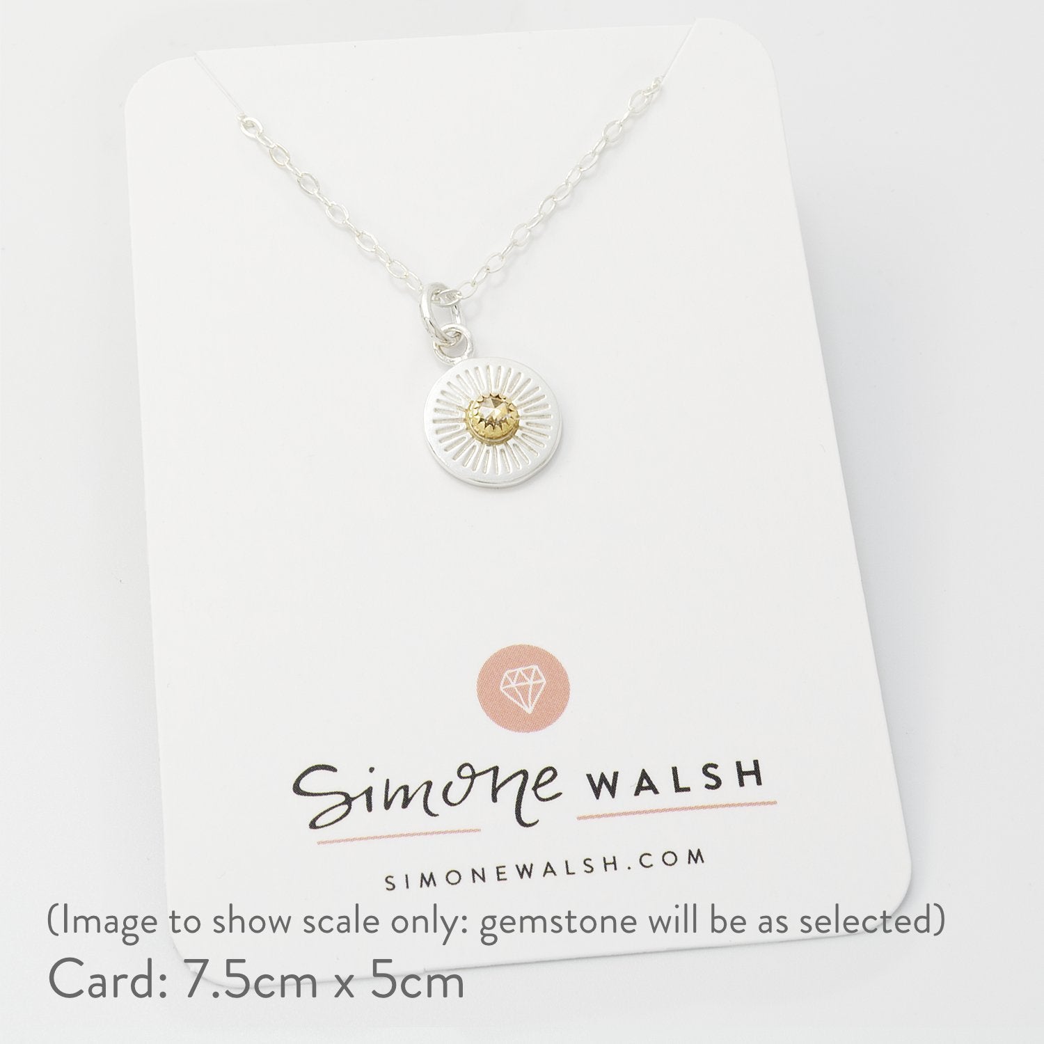 Birthstone silver pendant: pearl - Simone Walsh Jewellery Australia