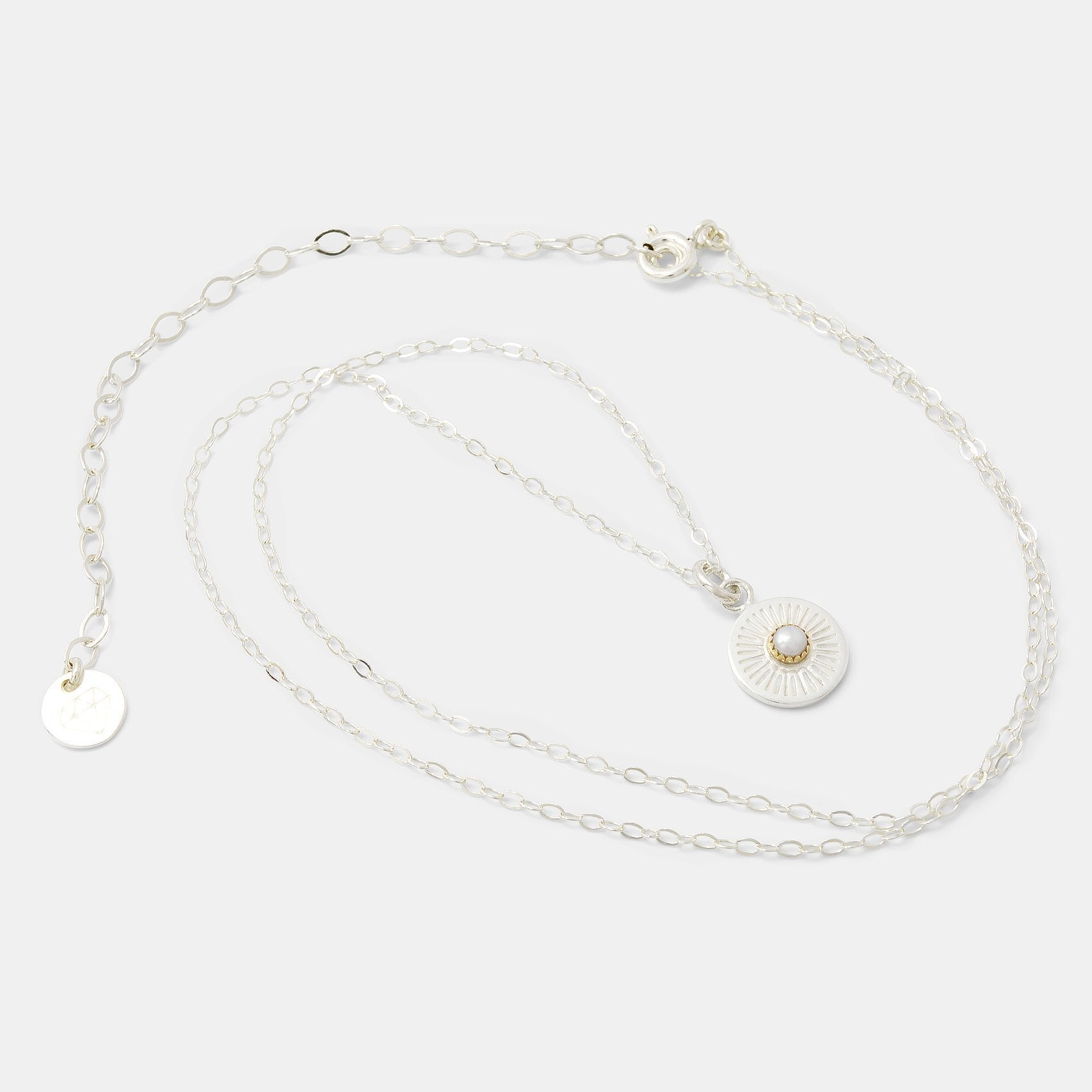 Birthstone silver pendant: pearl - Simone Walsh Jewellery Australia