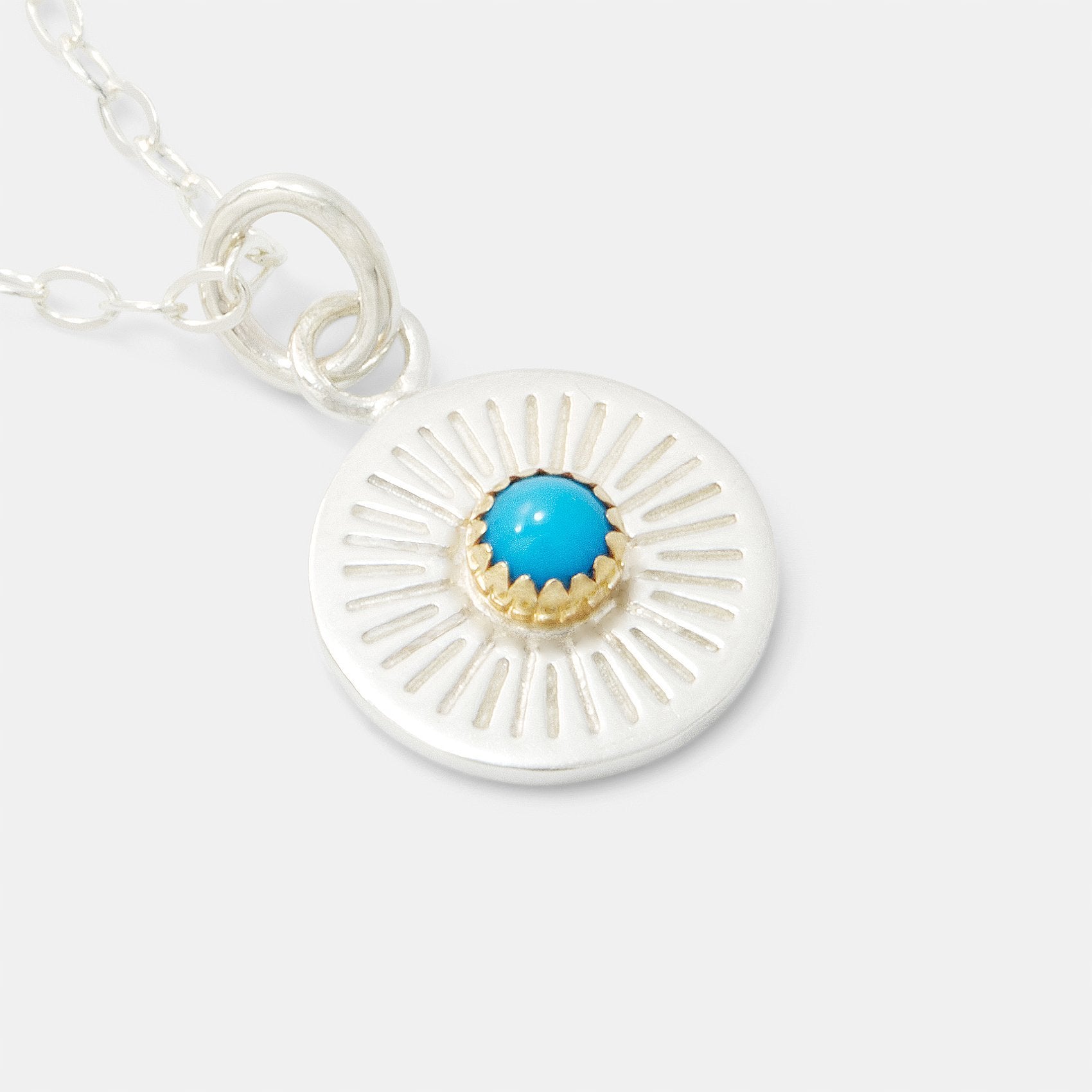 Birthstone silver pendant: turquoise - Simone Walsh Jewellery Australia