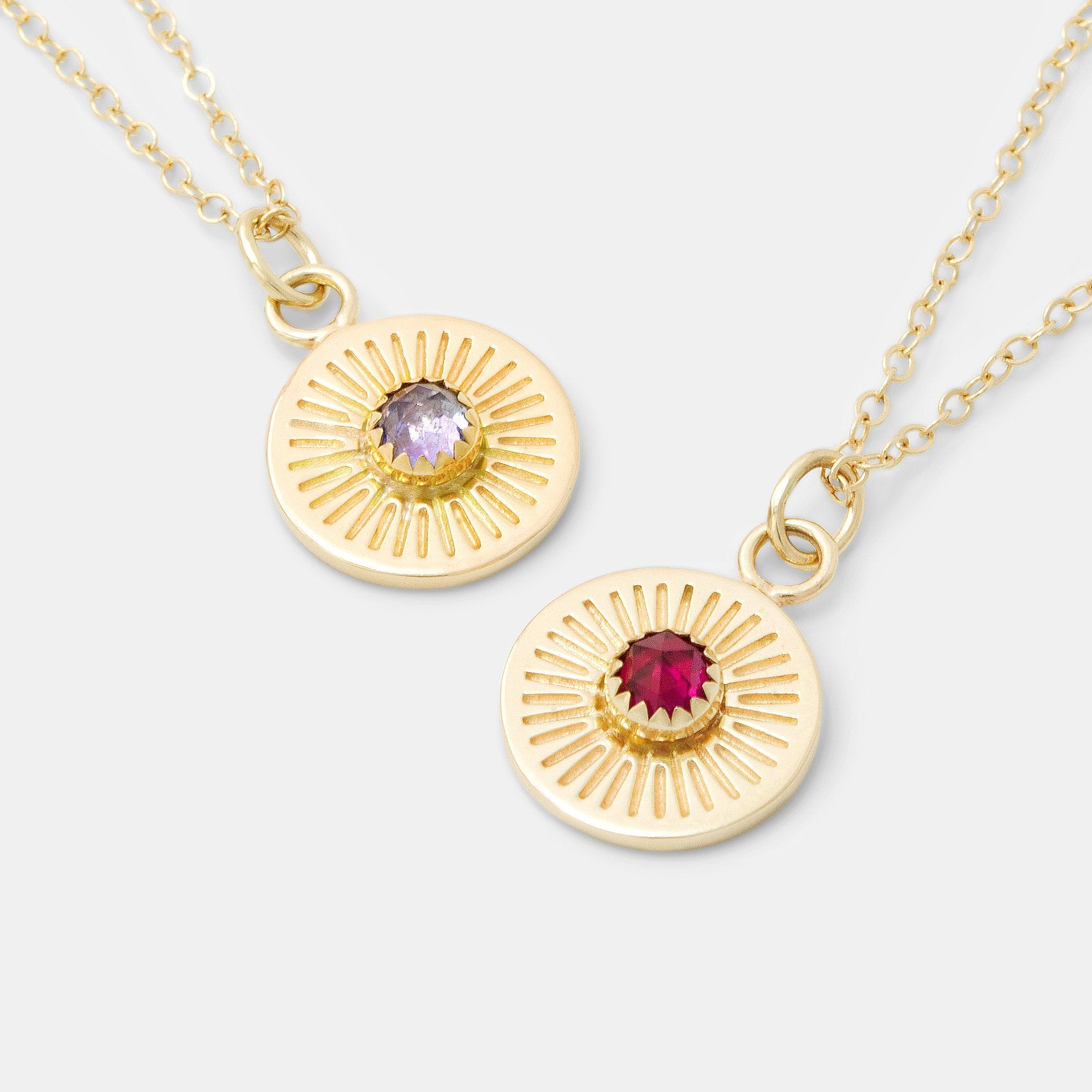 Birthstone solid gold pendant - Simone Walsh Jewellery Australia