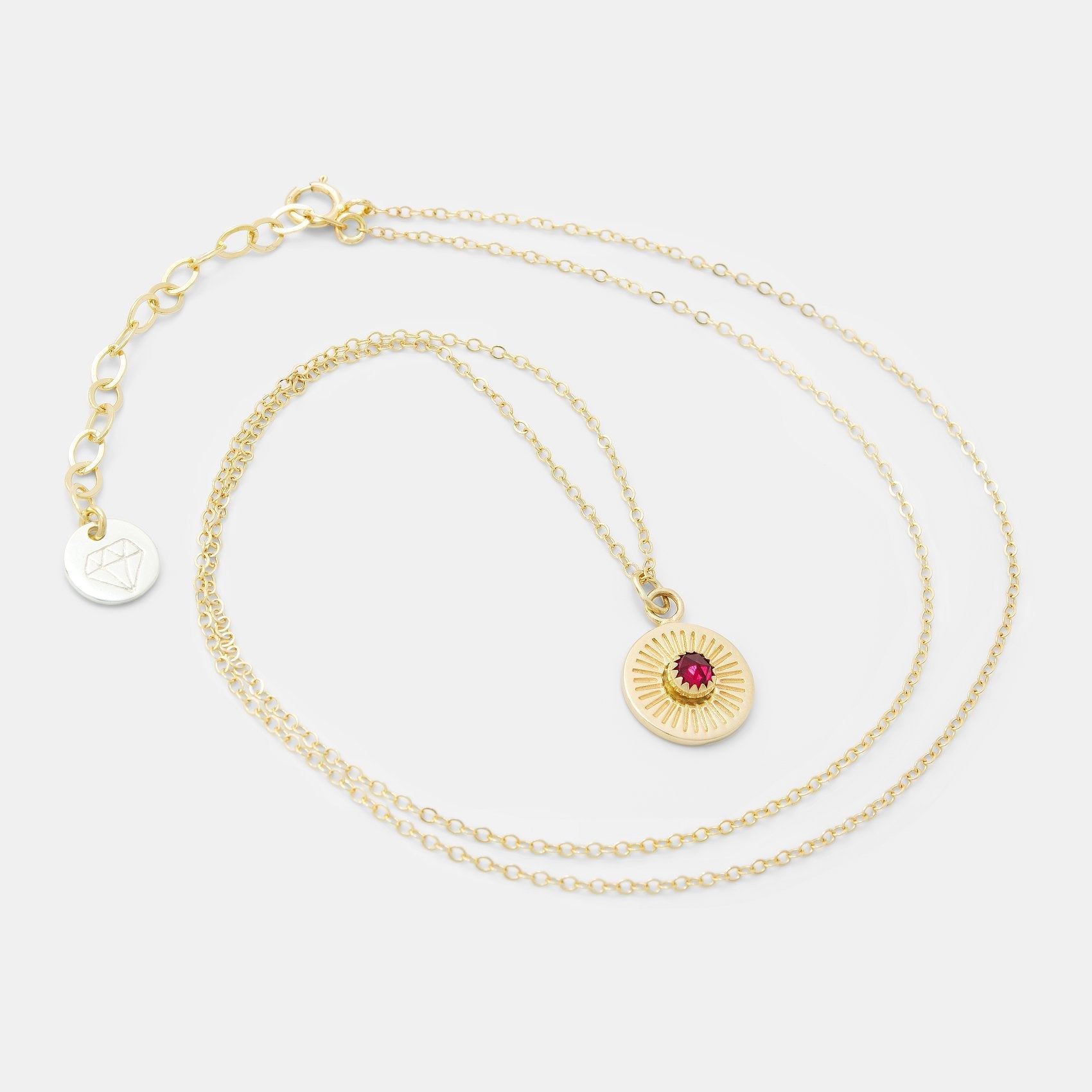 Birthstone solid gold pendant - Simone Walsh Jewellery Australia