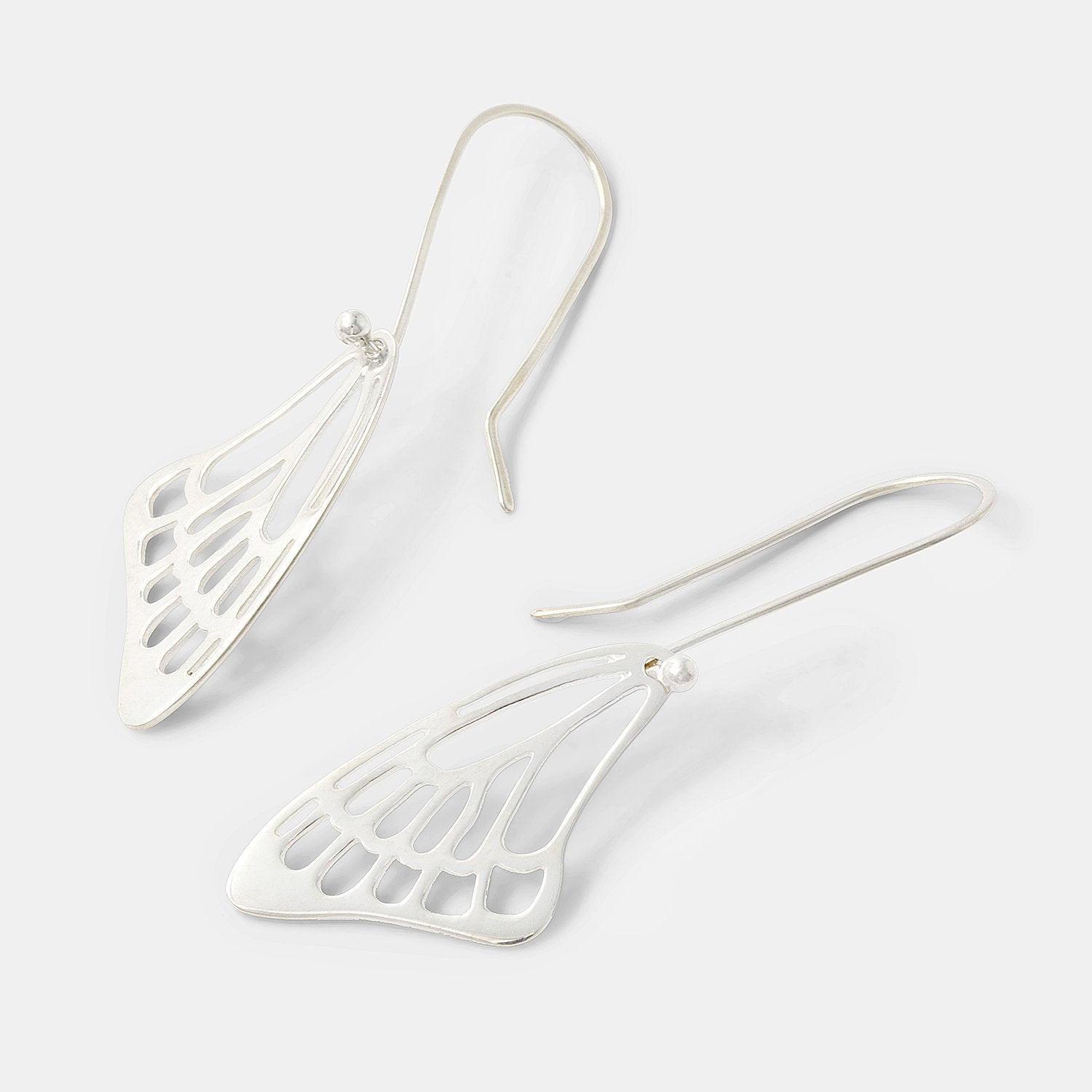 Butterfly wing silver earrings - Simone Walsh Jewellery Australia