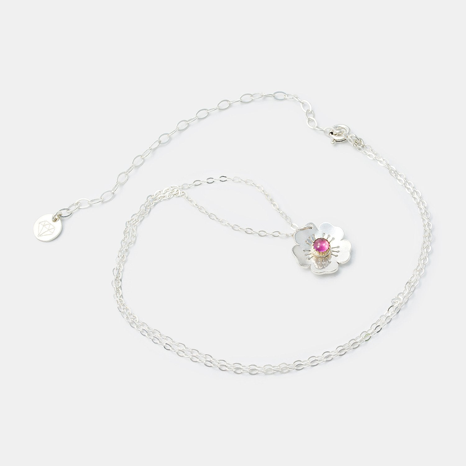 Cherry blossom & pink sapphire pendant - Simone Walsh Jewellery Australia