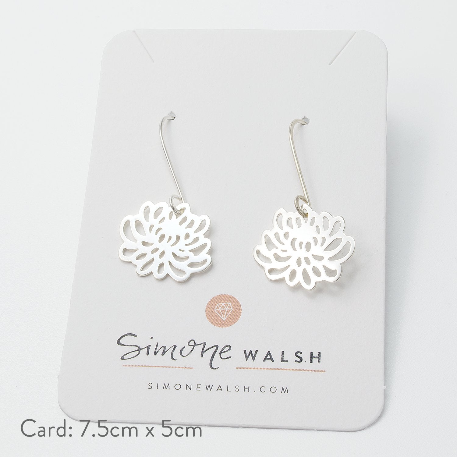 Chrysanthemum drop earrings - Simone Walsh Jewellery Australia