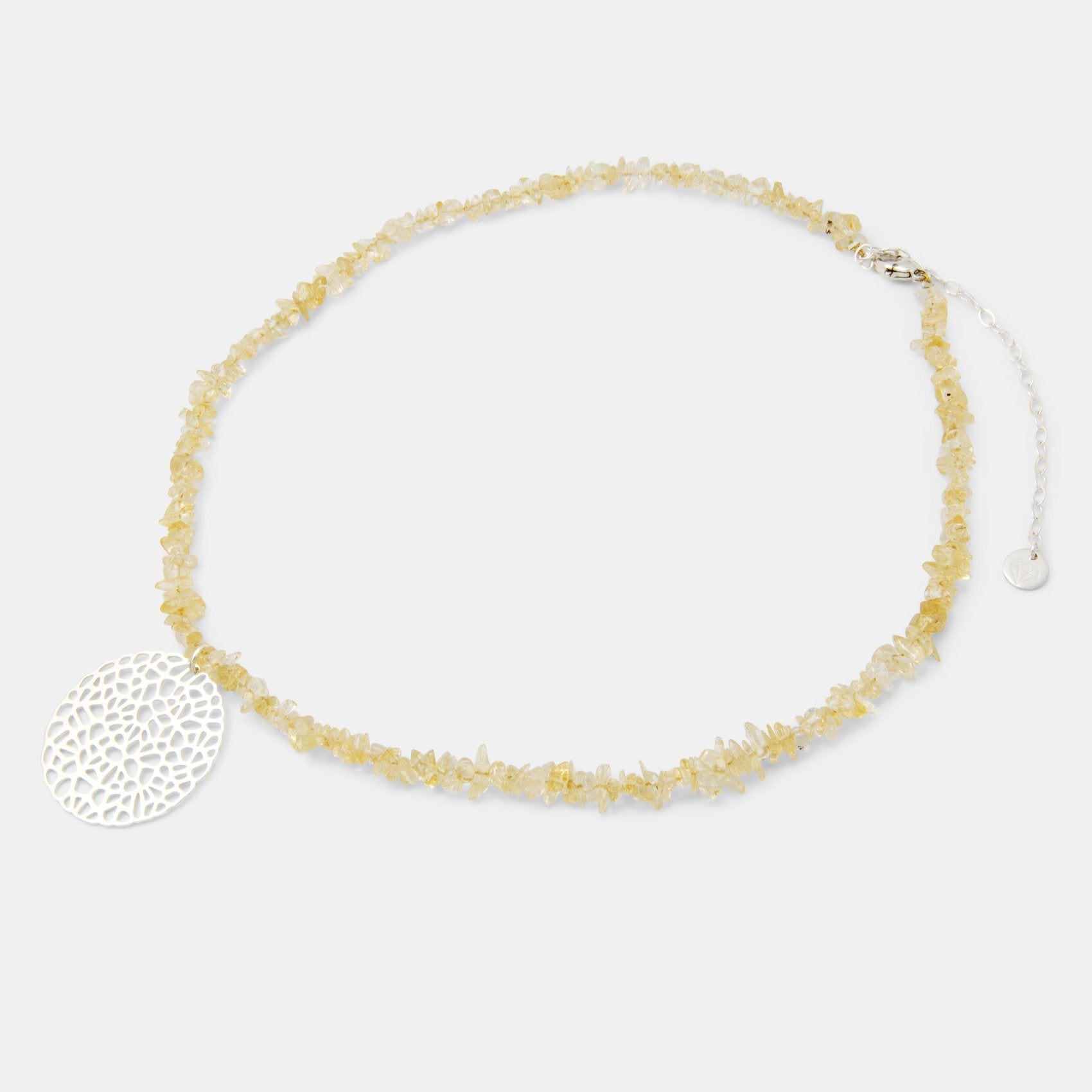 Coral pendant on citrine beaded necklace - Simone Walsh Jewellery Australia