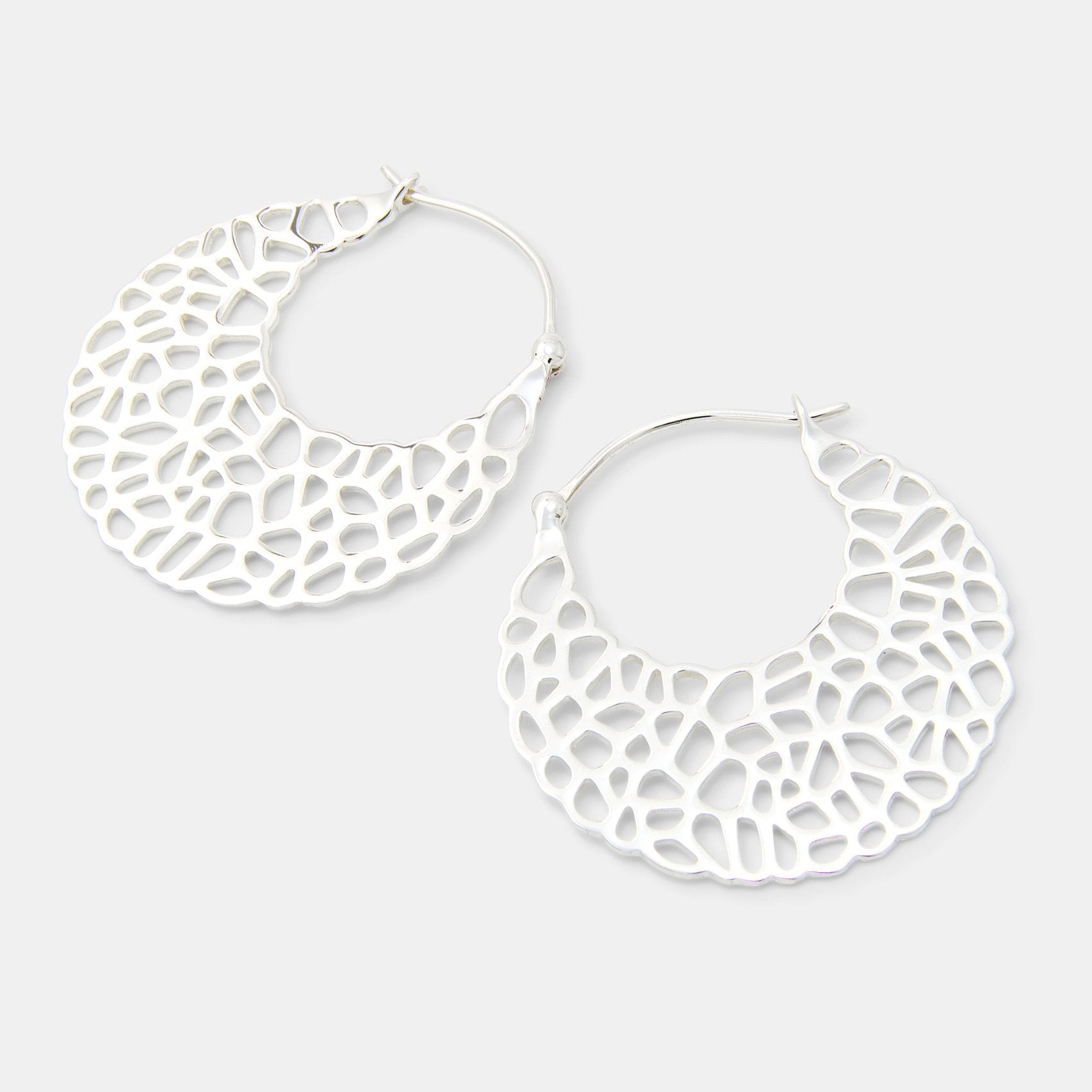 Coral silver hoop earrings - Simone Walsh Jewellery Australia