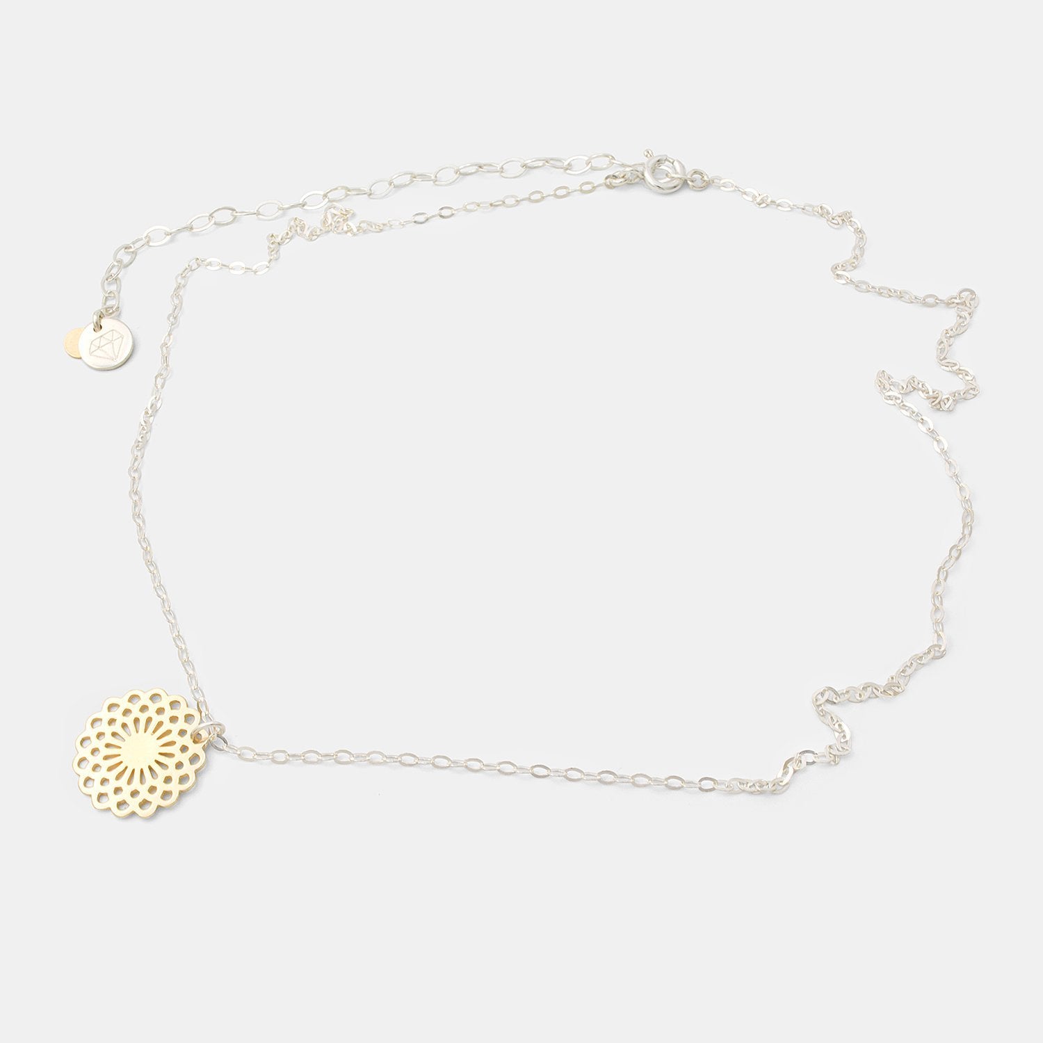 Dahlia pendant: solid gold & silver - Simone Walsh Jewellery Australia