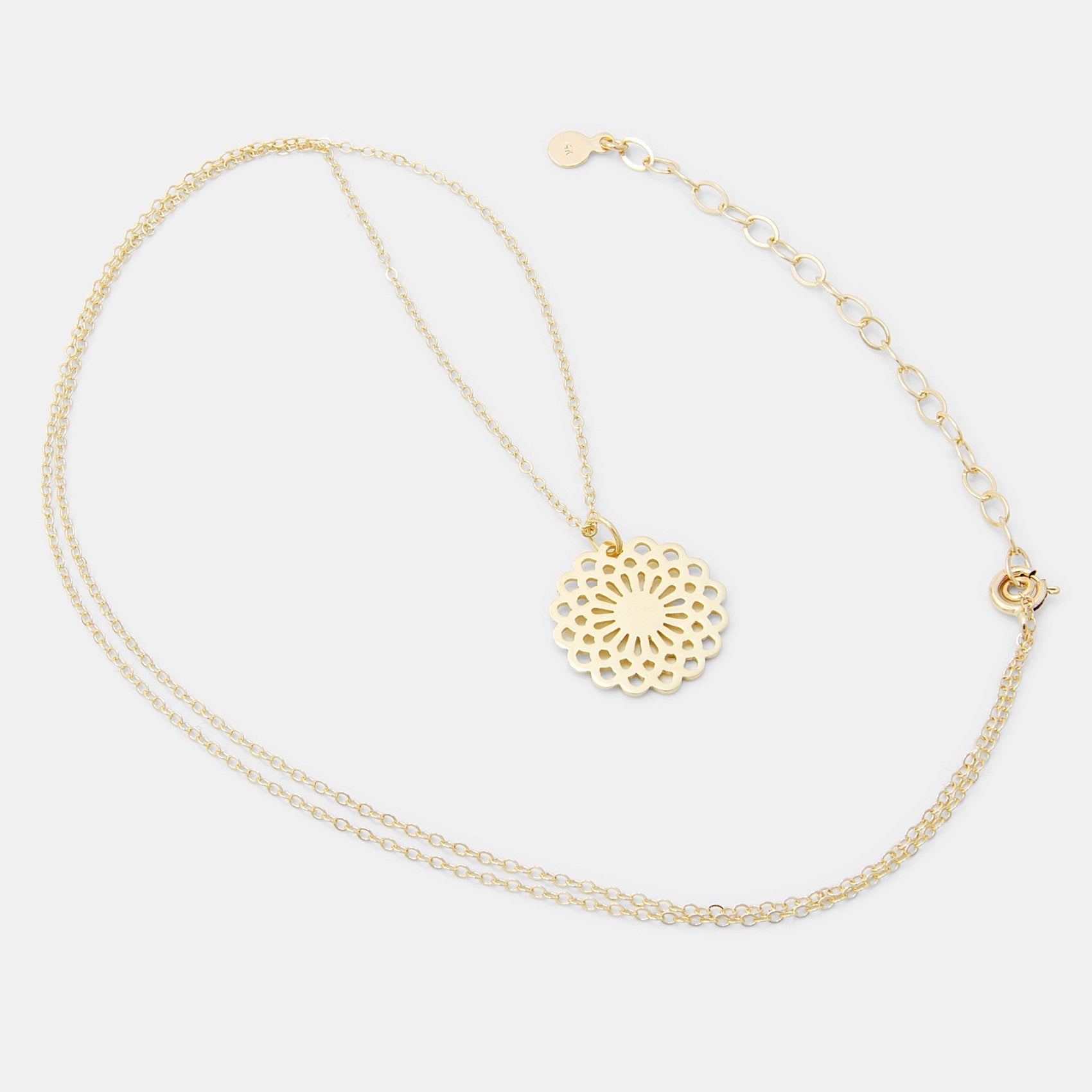 Dahlia solid gold pendant necklace - Simone Walsh Jewellery Australia