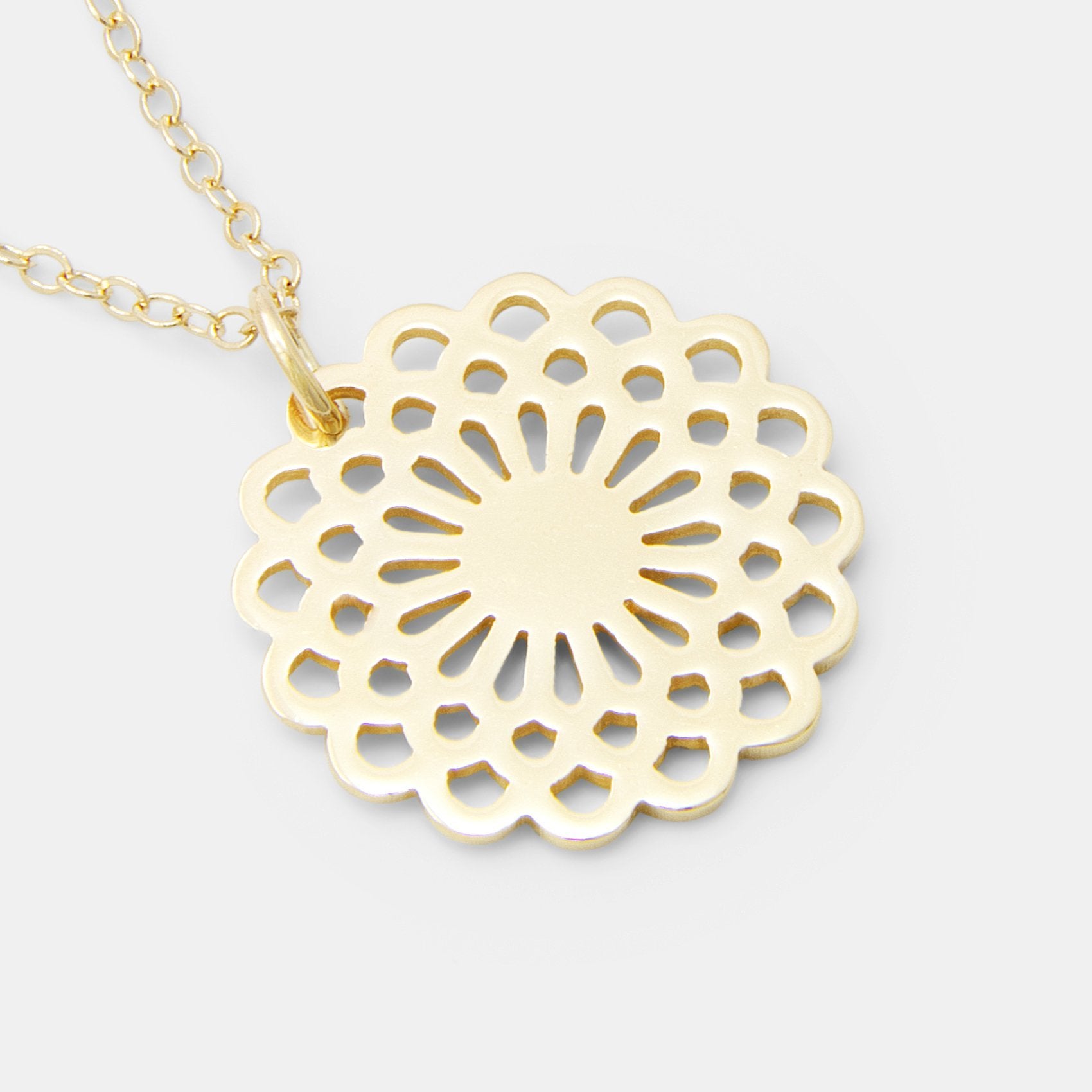 Dahlia solid gold pendant necklace - Simone Walsh Jewellery Australia