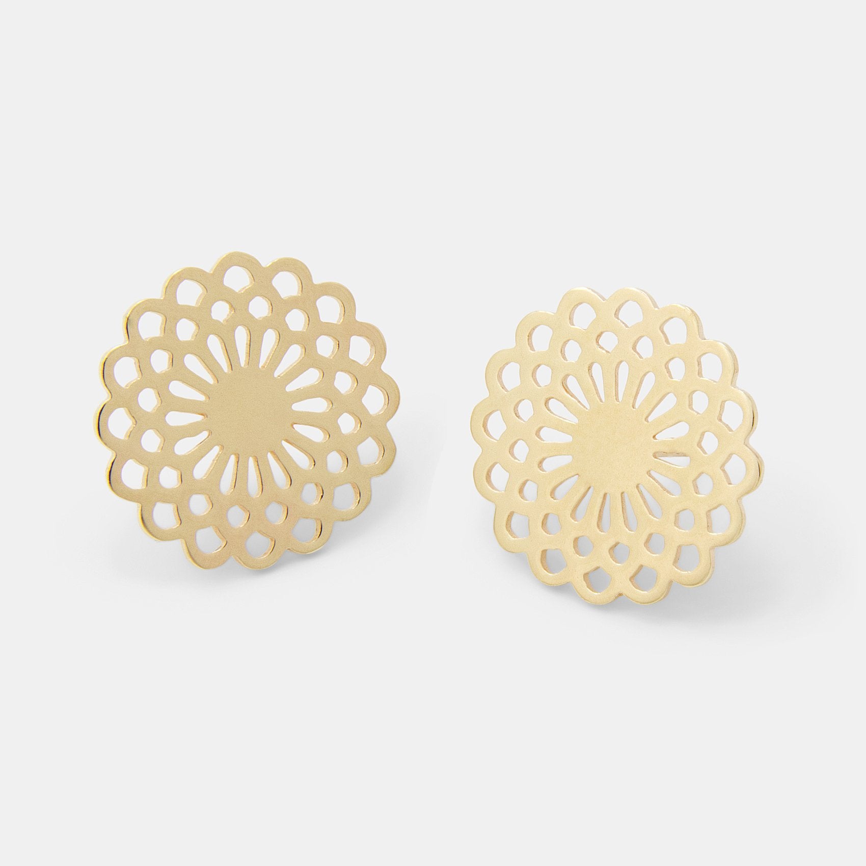 Dahlia solid gold stud earrings - Simone Walsh Jewellery Australia