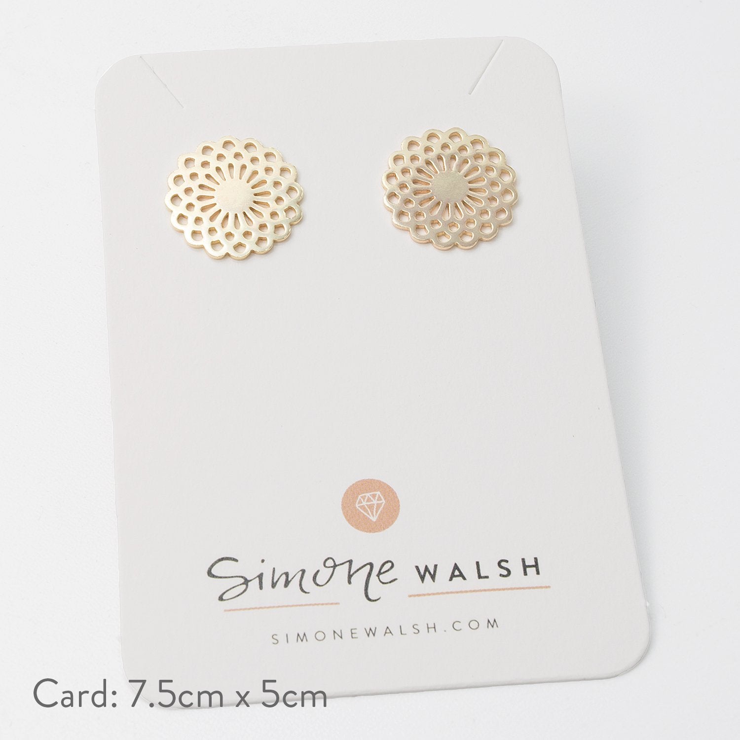 Dahlia stud earrings: solid gold - Simone Walsh Jewellery Australia