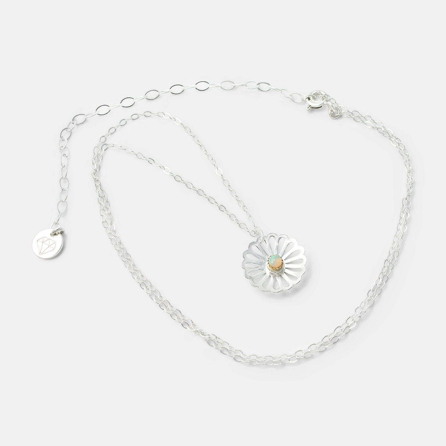 Daisy & opal pendant - Simone Walsh Jewellery Australia