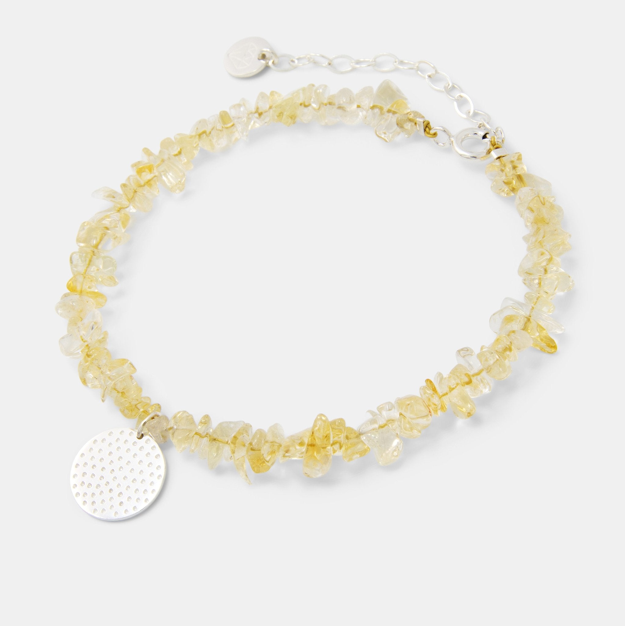 Dots texture on citrine beaded bracelet - Simone Walsh Jewellery Australia