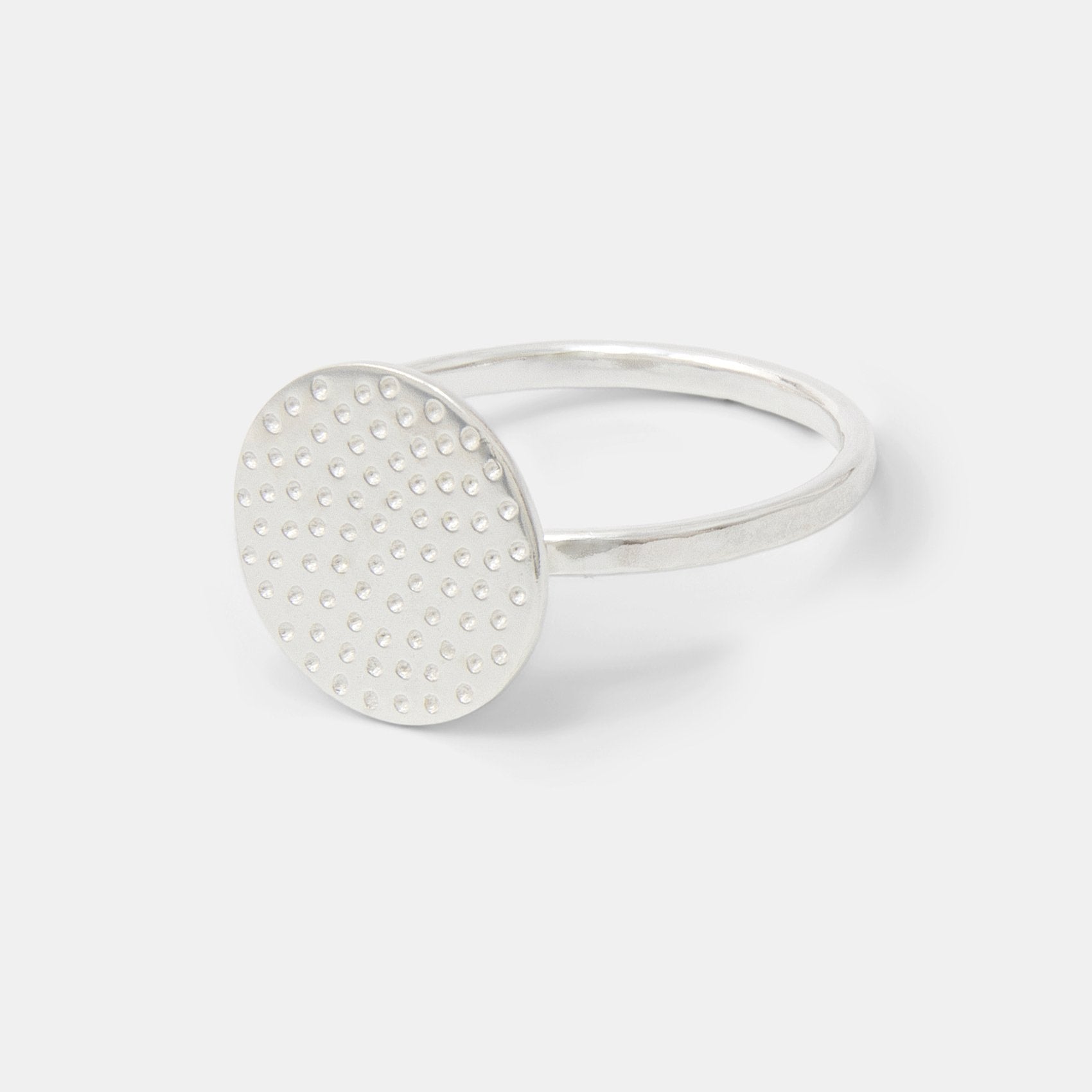 Dots texture silver cocktail ring - Simone Walsh Jewellery Australia