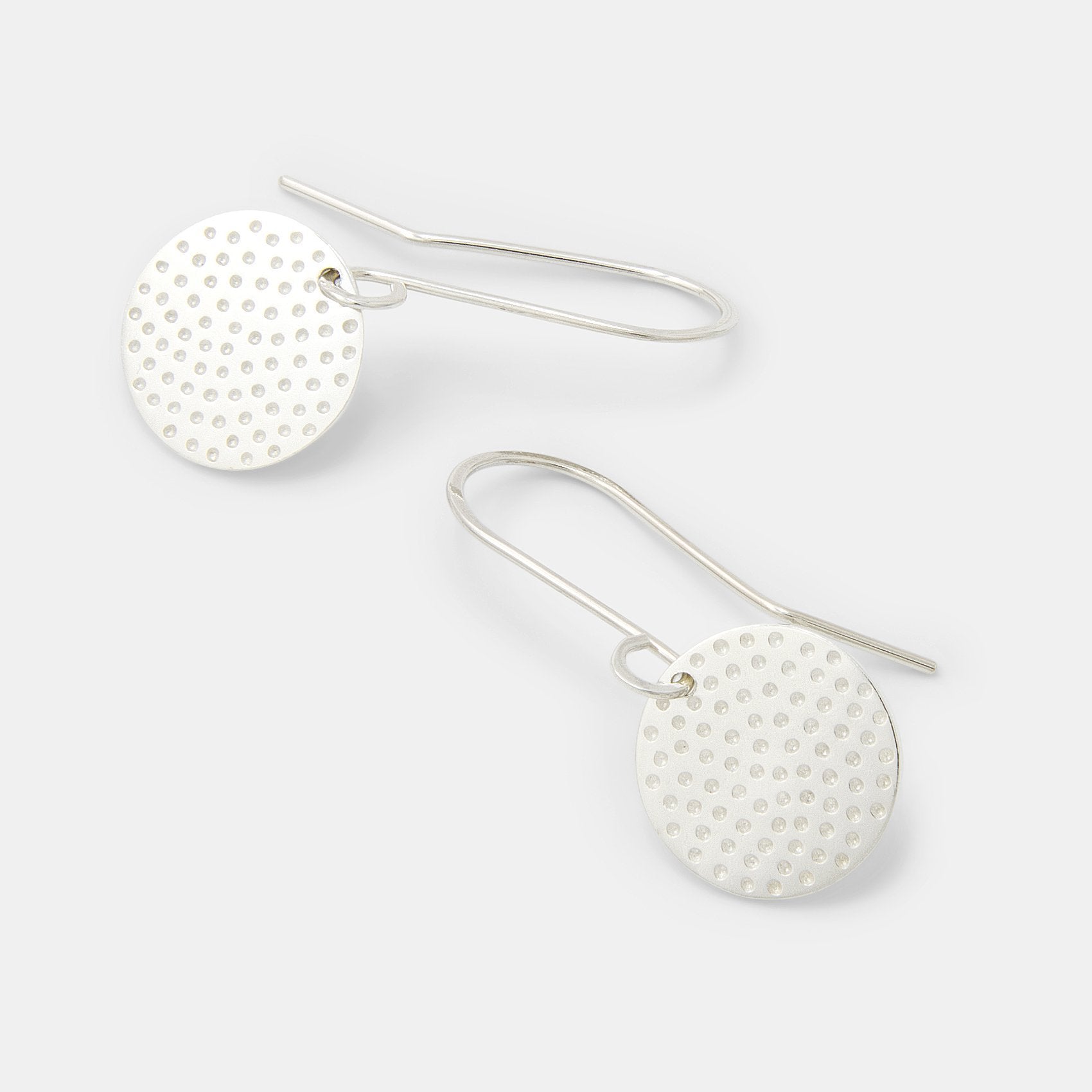 Dots texture silver drop earrings - Simone Walsh Jewellery Australia