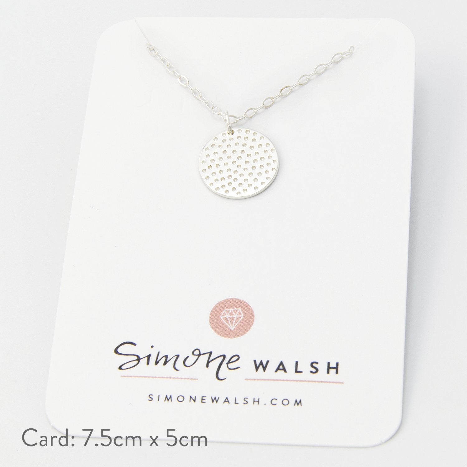 Dots texture silver pendant necklace - Simone Walsh Jewellery Australia