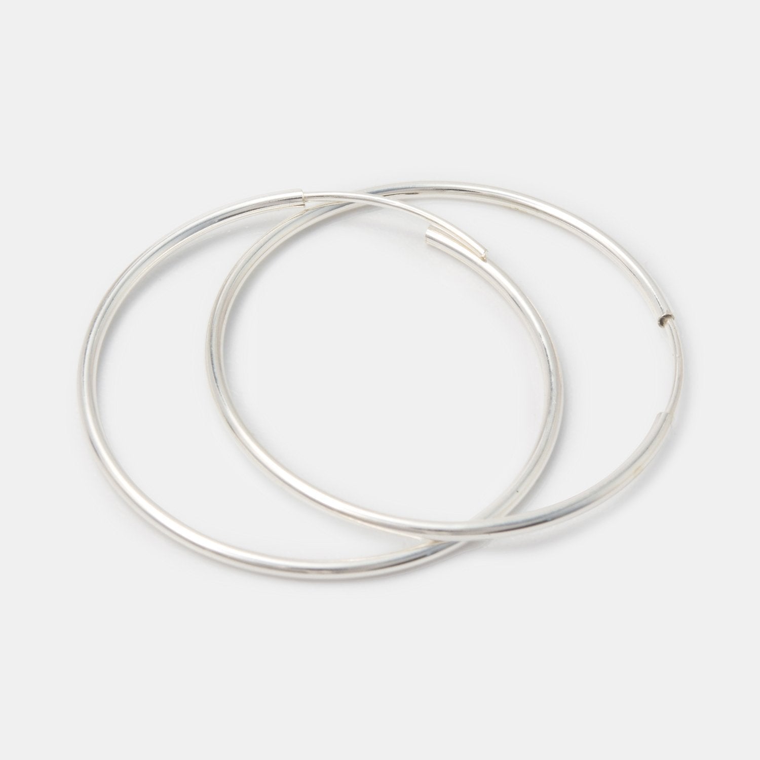 Large Silver Hoop Earrings – Classic, Lightweight Versatile